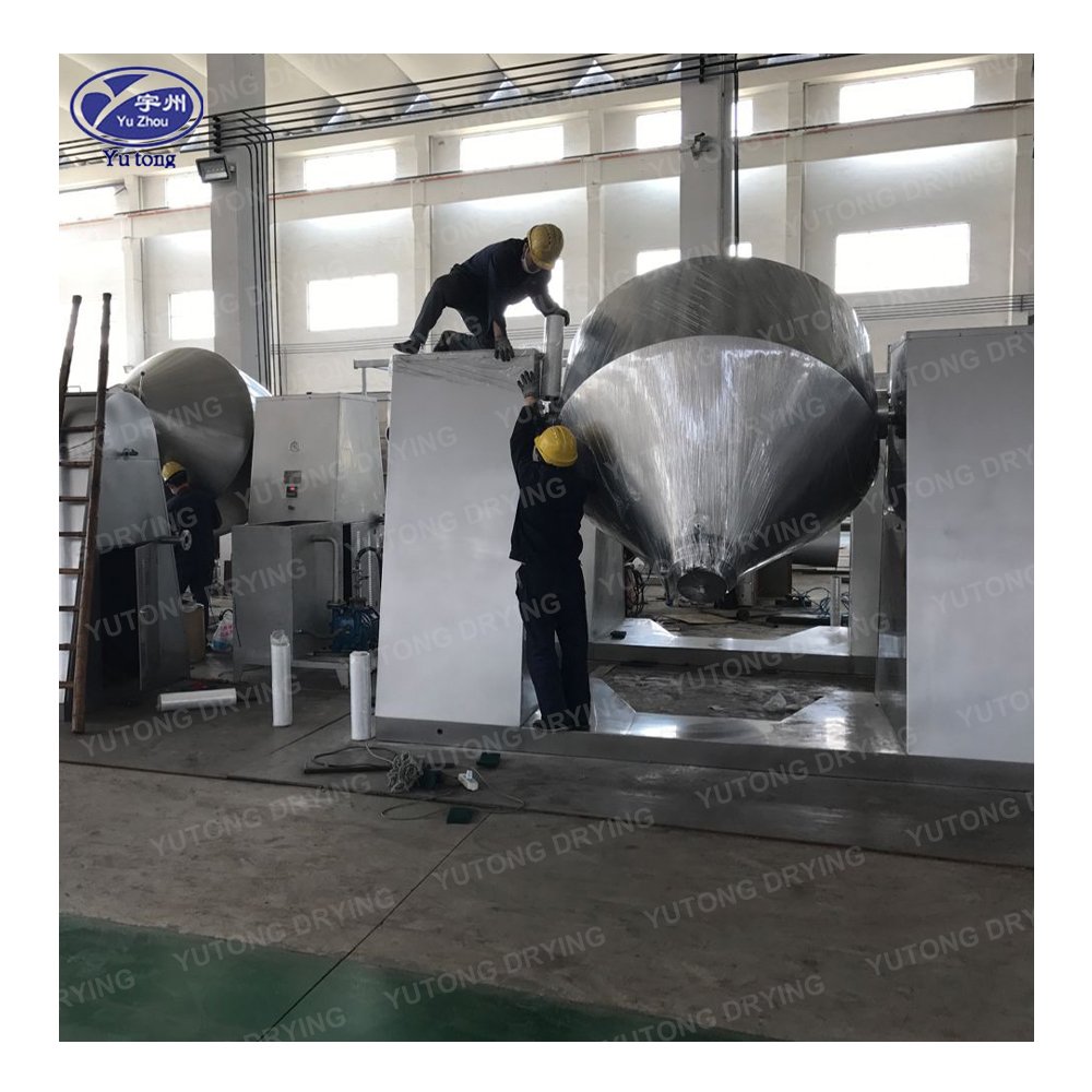 CE SZG Series Chemical powder Conical Revolving Glass Lining Double Cone Rotary Dryer