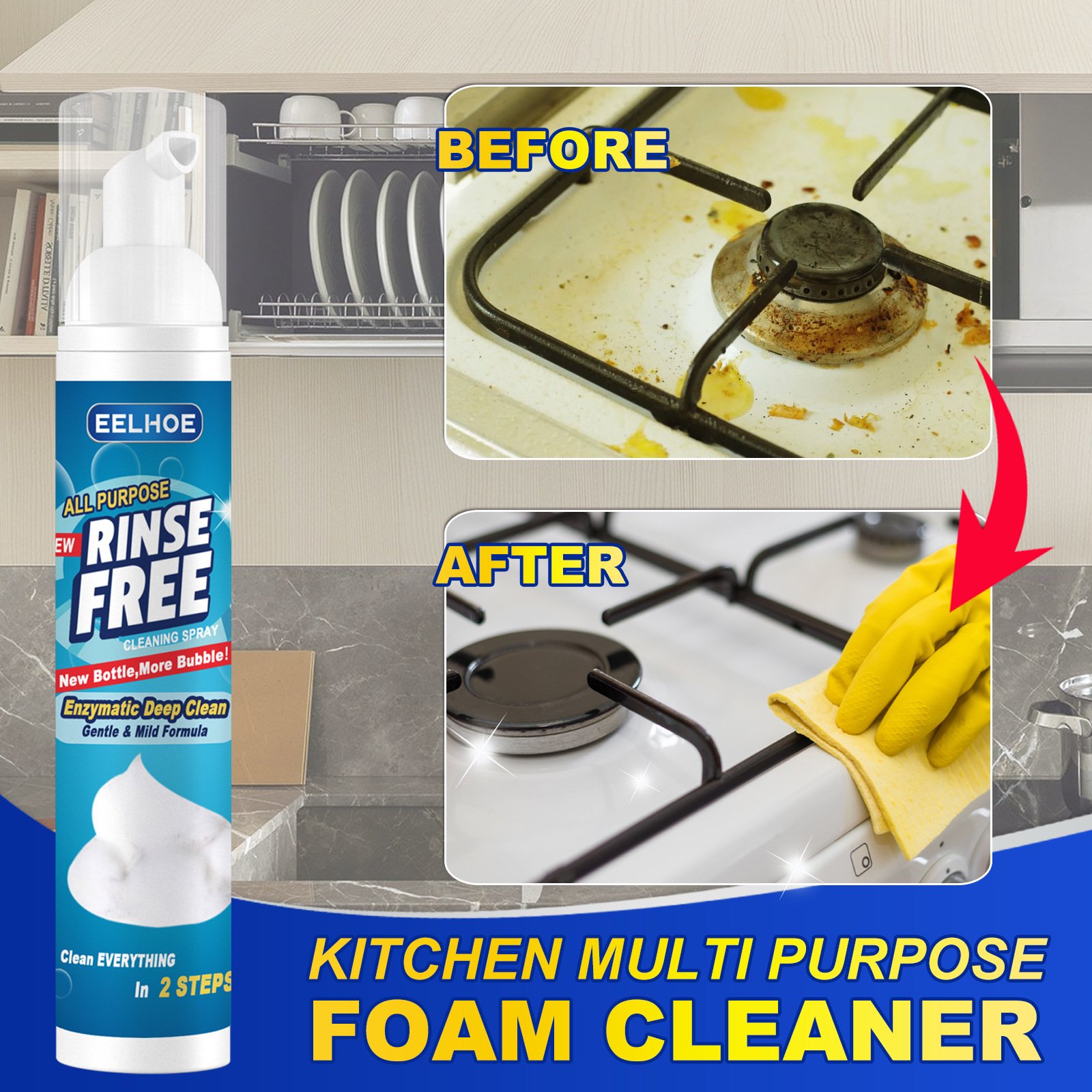 Eco friendly Powerful Magic Kitchen Grease Cleaner Rust Stain remover Magic Degreaser Easy to clean kitchen foam cleaner