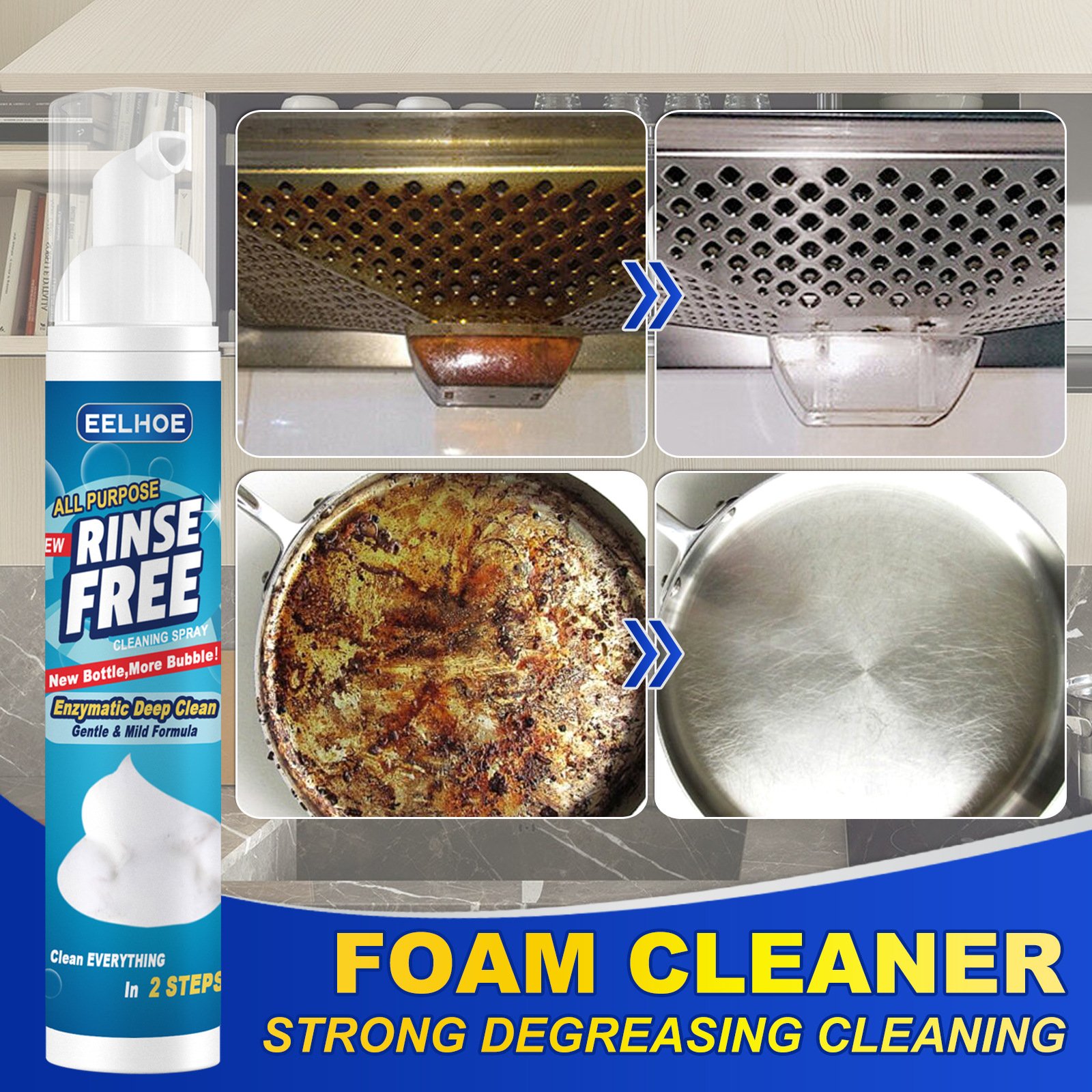 Eco friendly Powerful Magic Kitchen Grease Cleaner Rust Stain remover Magic Degreaser Easy to clean kitchen foam cleaner