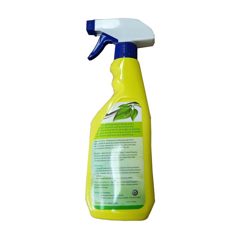 OEM Direct Extractor Hood 500ml Heavy Oil Antiseptic Stain Removing Liquid Spray for Kitchen