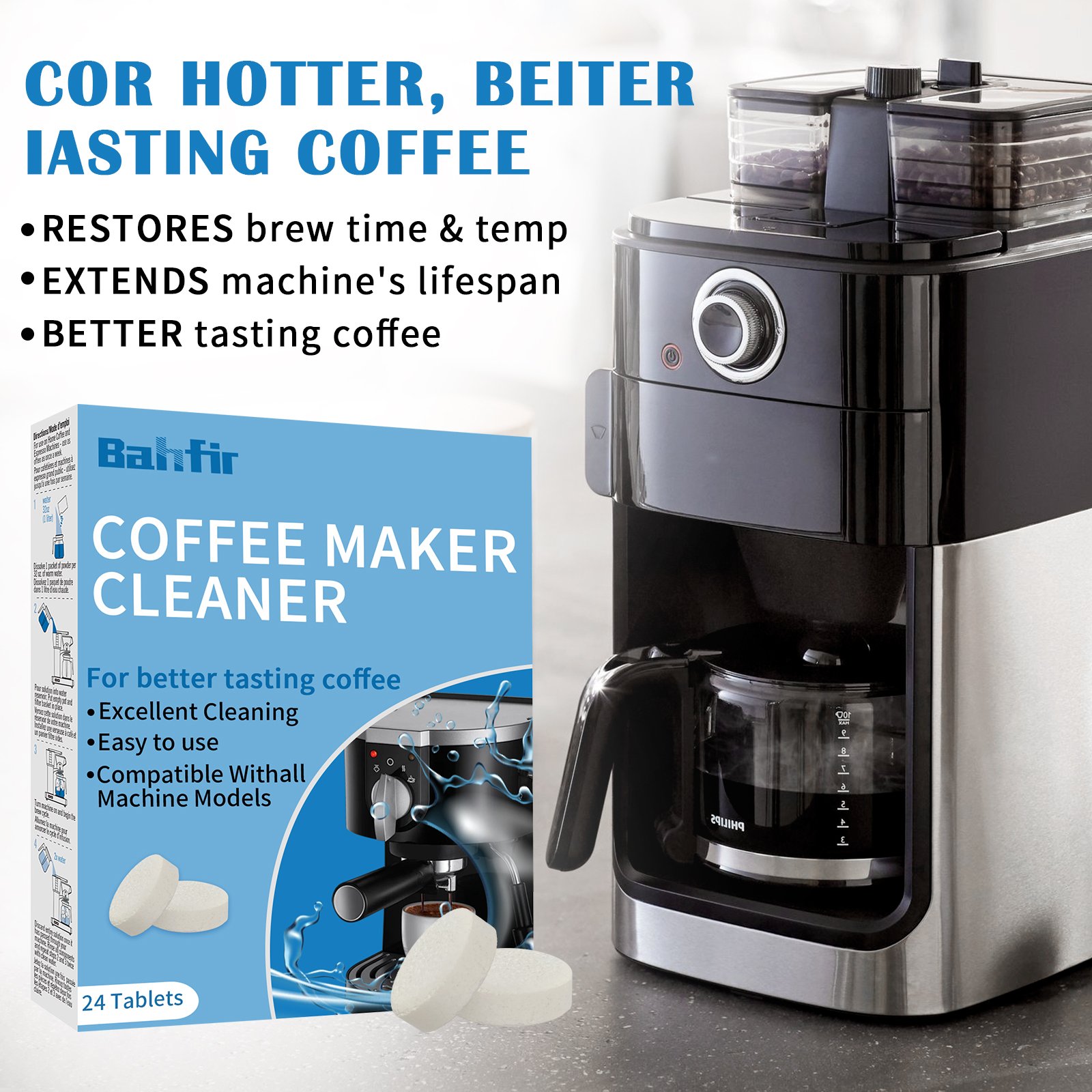 New White Tablets Automatic Coffee Machine Cleaning Tablet Descaling Cleaner for Coffee Machine Cleaner