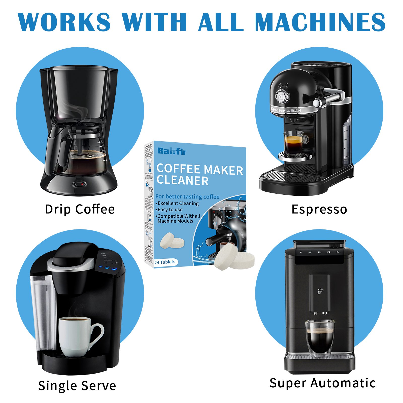 New White Tablets Automatic Coffee Machine Cleaning Tablet Descaling Cleaner for Coffee Machine Cleaner