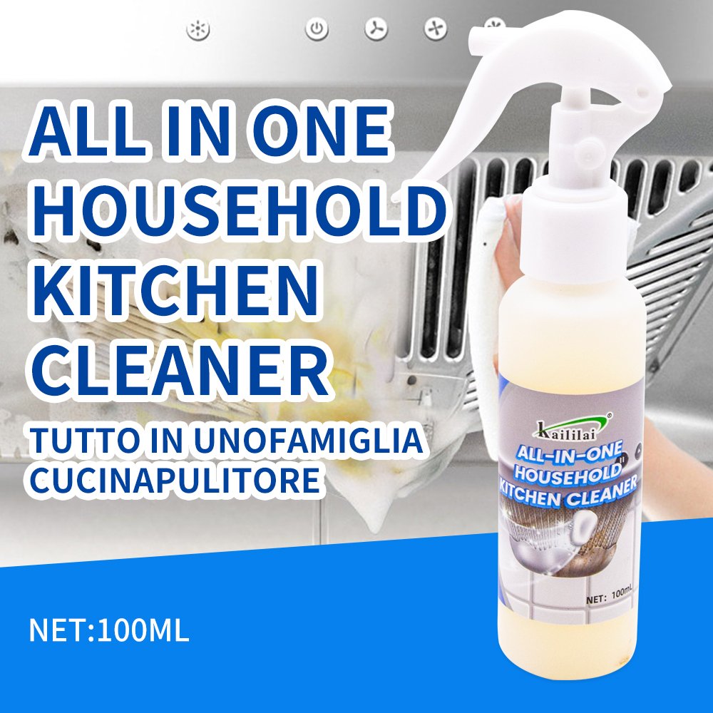 Heavy Duty Kitchen Oil Stain Cleaner Spray Grease Gas Cooker Pots Cleaner Effective Sink Surfaces Detergent Grease Removal