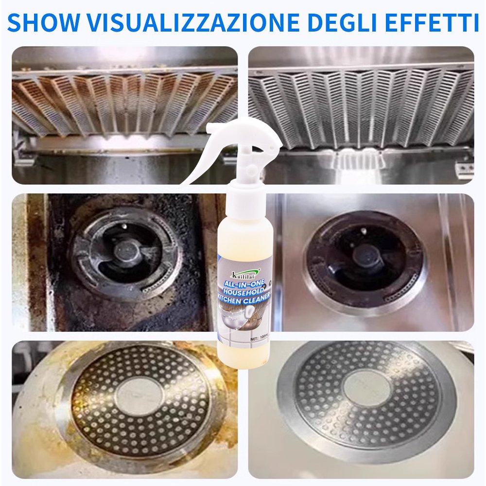 Heavy Duty Kitchen Oil Stain Cleaner Spray Grease Gas Cooker Pots Cleaner Effective Sink Surfaces Detergent Grease Removal