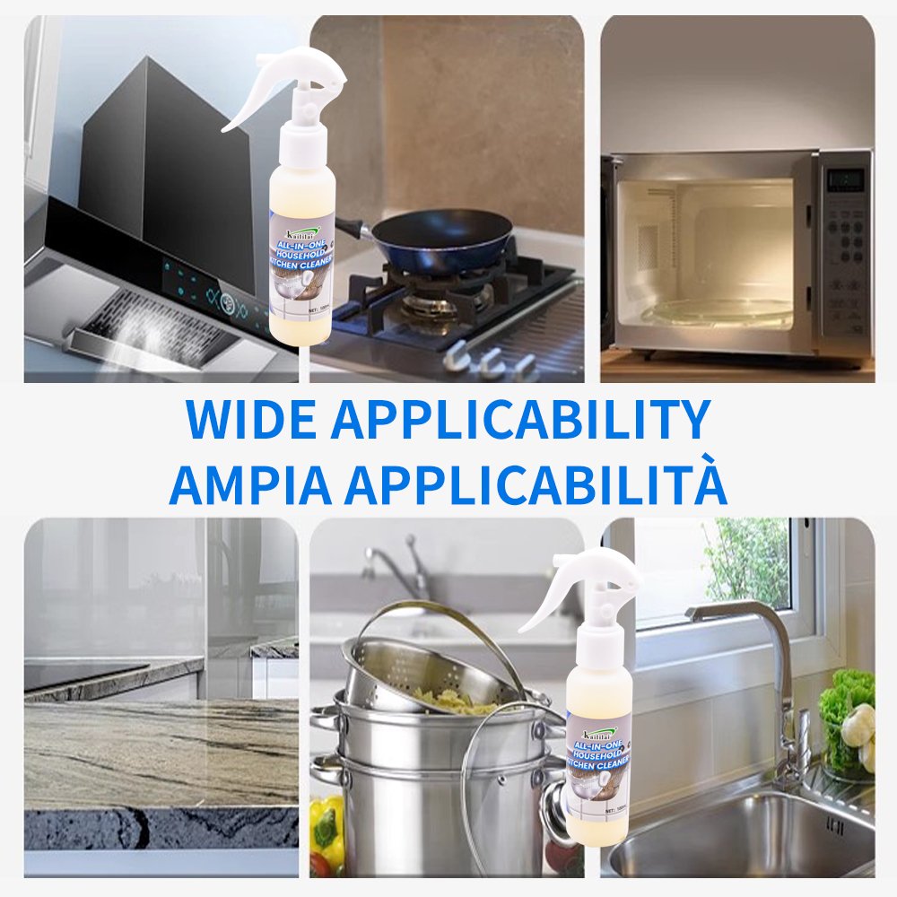 Heavy Duty Kitchen Oil Stain Cleaner Spray Grease Gas Cooker Pots Cleaner Effective Sink Surfaces Detergent Grease Removal