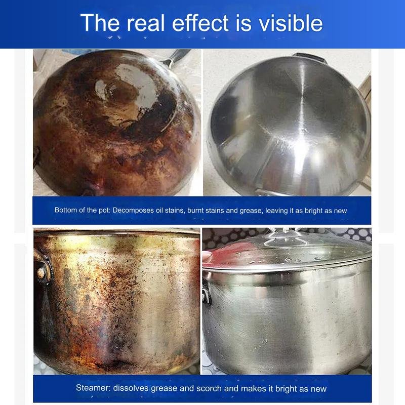 Stainless steel rust cleaning agent Clean kitchen to remove oil stains iron pot bottom cleaner