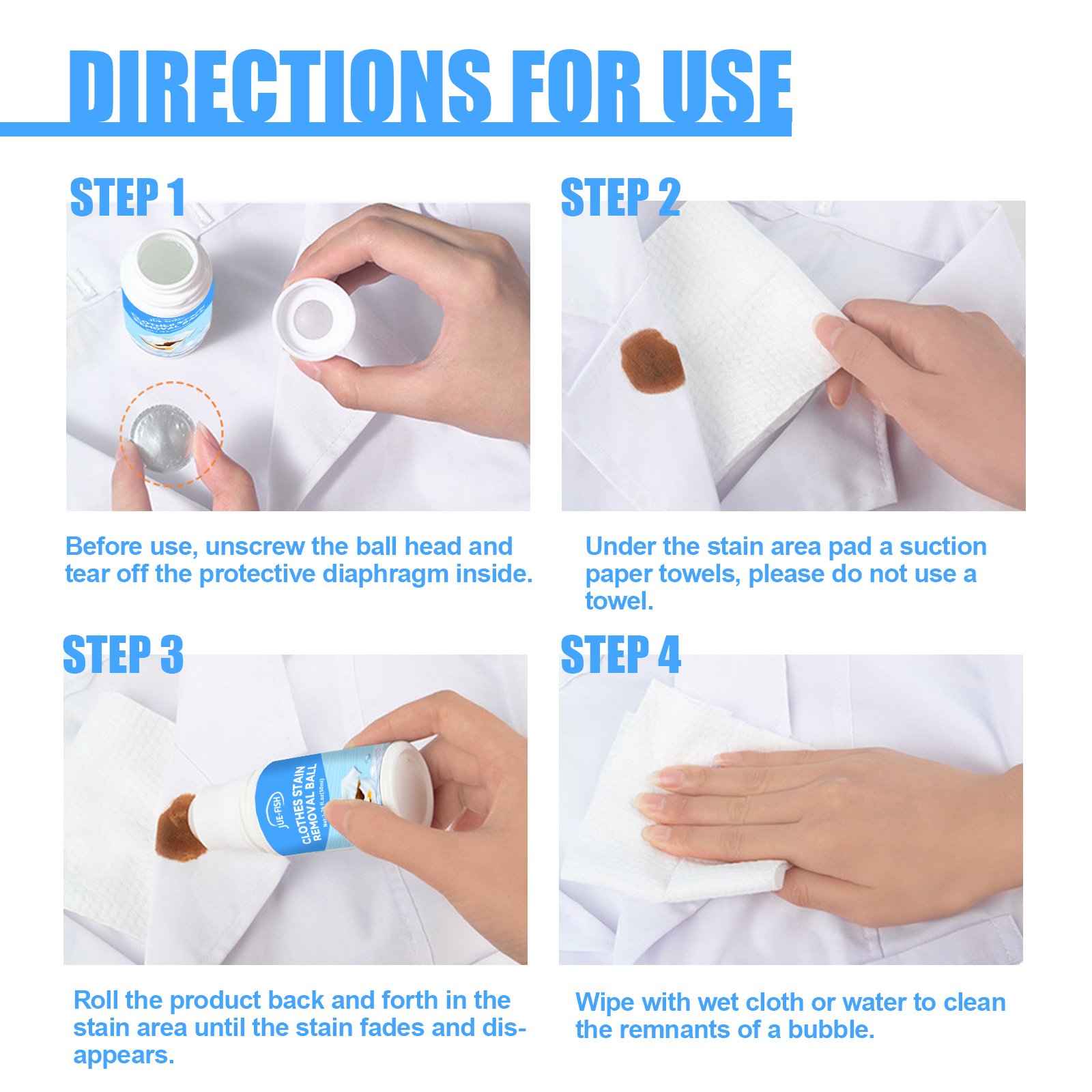 JUE-FISH Clothes Stain Removal Rolling Ball Detergent Fabric Clothing Sofa Pants Cleaning Products Oil Stain Removing Ball