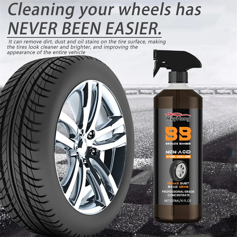 RAYHONG 120ml car wheel cleaner hub cleaning renovating liquid anti corrosion oil stain removing spray bb bronze bomber