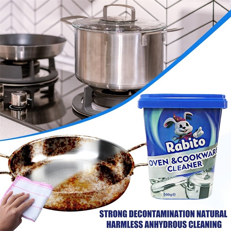 Kitchen Heavy Oil Cleaner Paste Fast Cleaner Hoods Stoves Ovens Stain Removal Clean Cookware Pan Cleaner