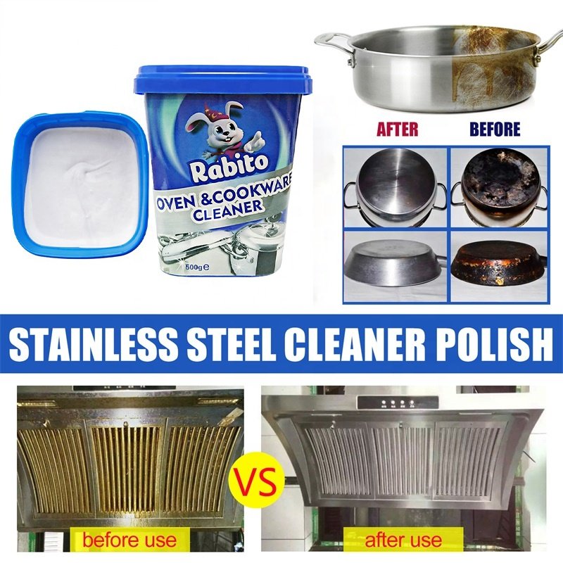 Kitchen Heavy Oil Cleaner Paste Fast Cleaner Hoods Stoves Ovens Stain Removal Clean Cookware Pan Cleaner