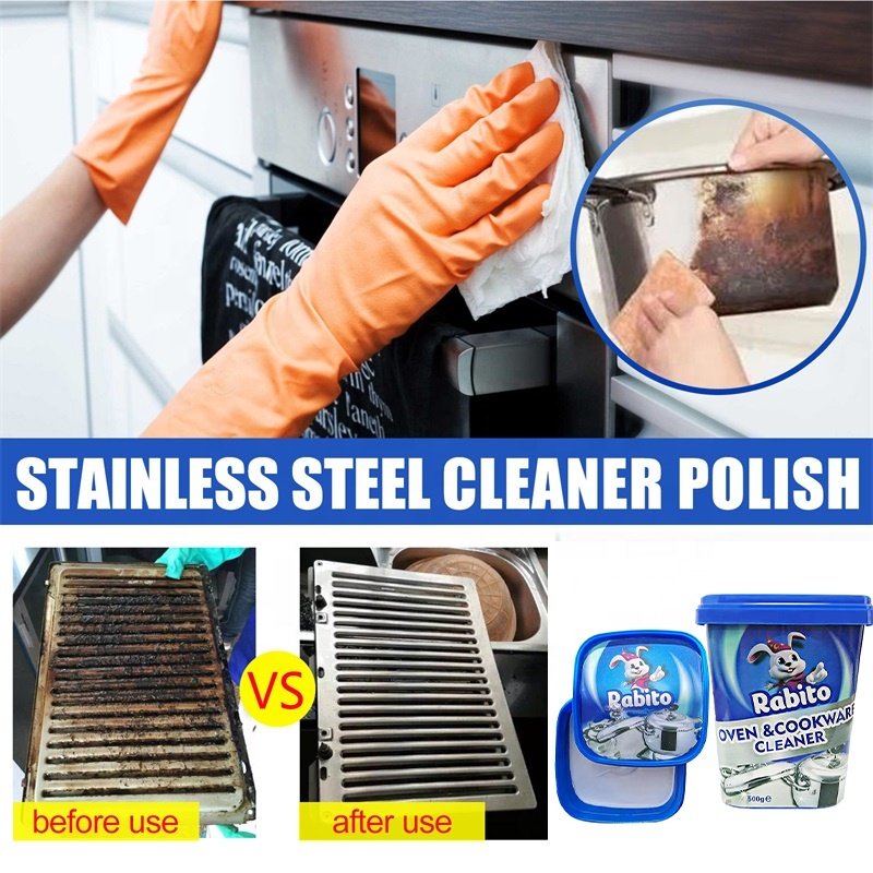 Kitchen Heavy Oil Cleaner Paste Fast Cleaner Hoods Stoves Ovens Stain Removal Clean Cookware Pan Cleaner