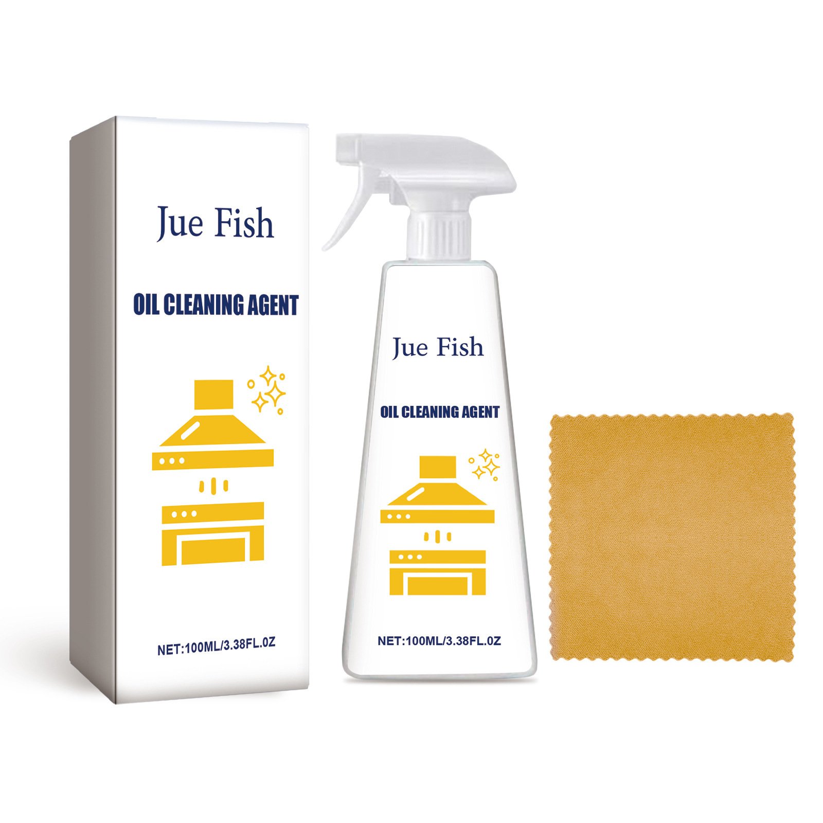 Hot sales jue fish Efficient Heavy Oil Stains Cleaner Spray Household Detergent Kitchen oil stain cleaner
