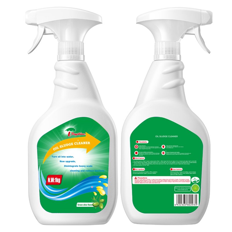 Rayshine eco-friendly home clean Green Olivia fragrance oil stains remover for kitchen Bathroom cleaning liquid 660G/ bottle