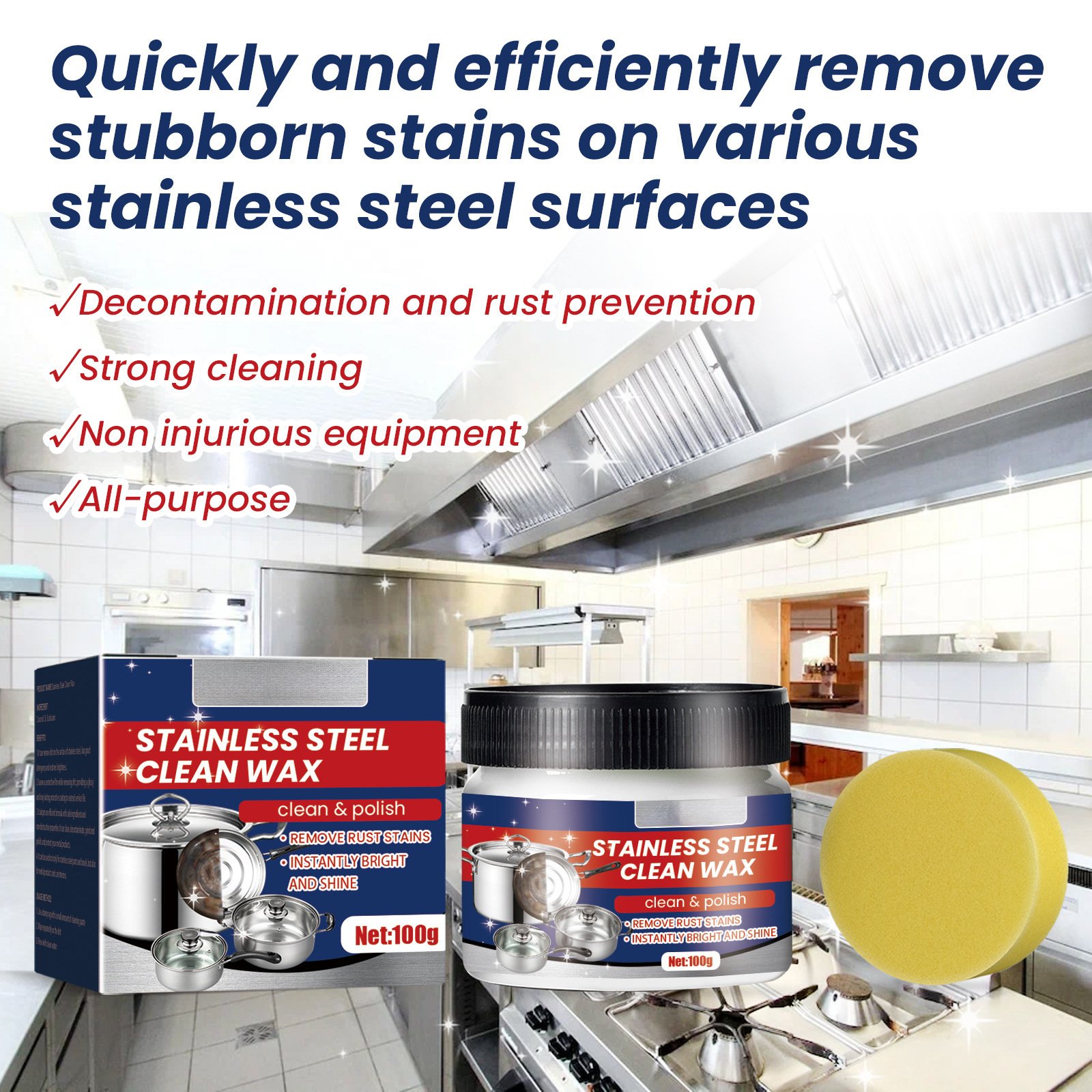 New kitchen cleaning products Cooking smoke cleaner Stainless steel cleaning paste to remove oil and decontamination