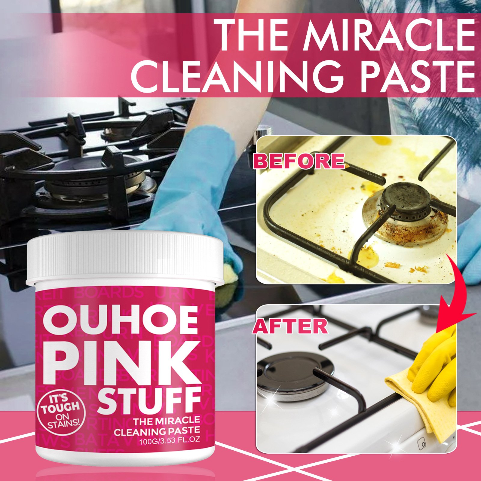 High Efficiency Powerful Heavy Oil Stain Remover Stainless Steel Kitchen Scouring Cleaners
