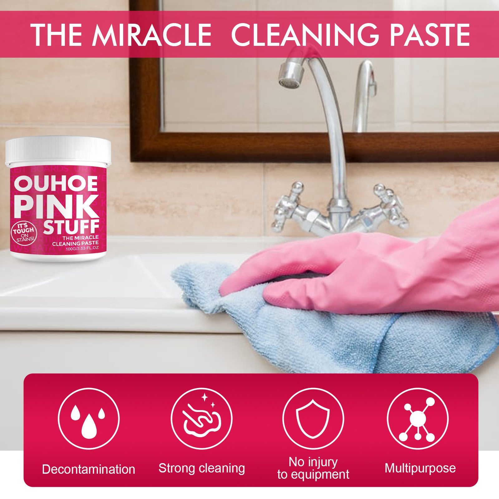 High Efficiency Powerful Heavy Oil Stain Remover Stainless Steel Kitchen Scouring Cleaners