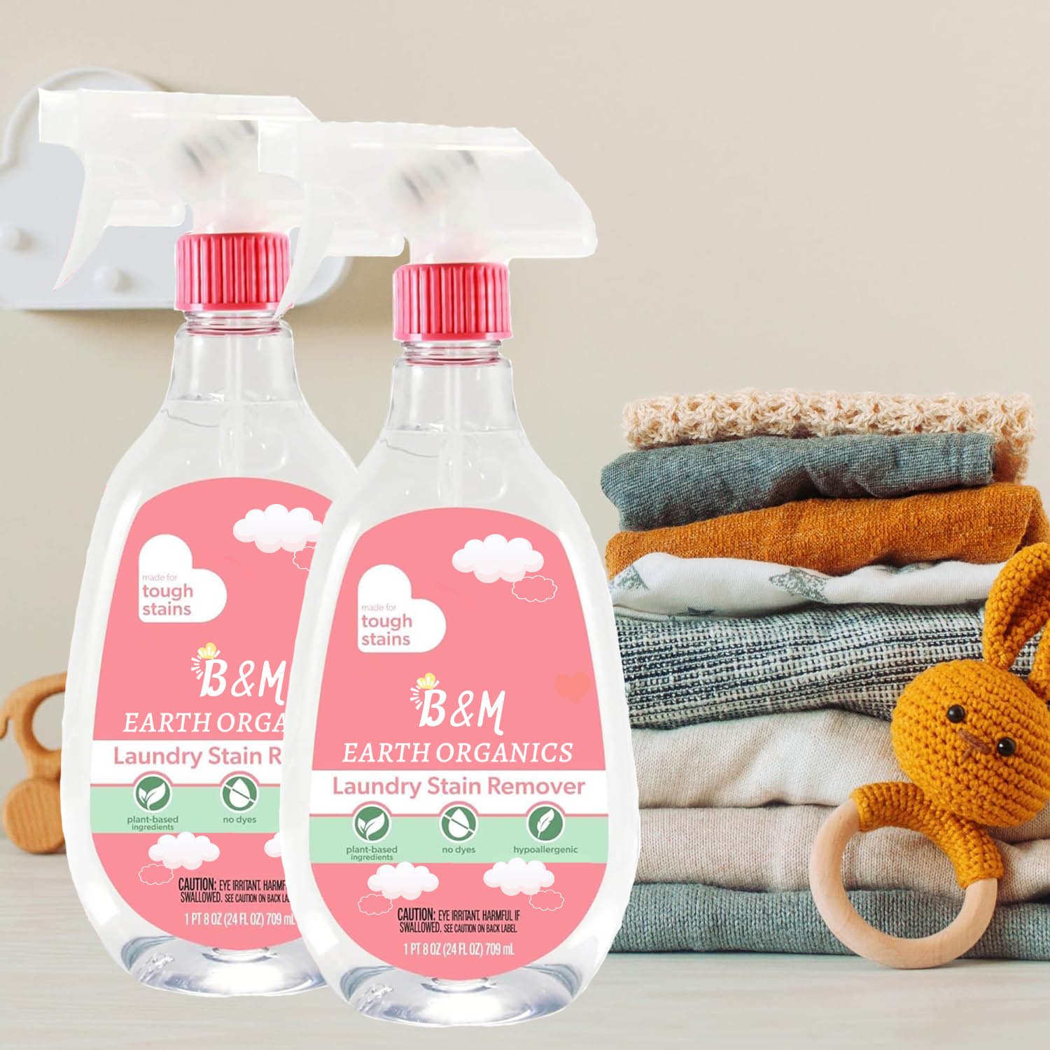 Laundry Stain Remover Spray for Babies Bundle Includes Laundry Stain Remover Spray Hypoallergenic Safe for Baby Clothes
