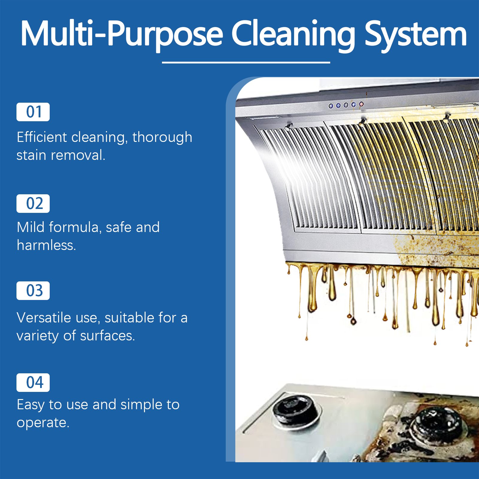 Multifunctional Kitchen Oil Stain Cleaner Gentle Grease Foam Decontamination Multi-Purpose Stove Top Cleaner