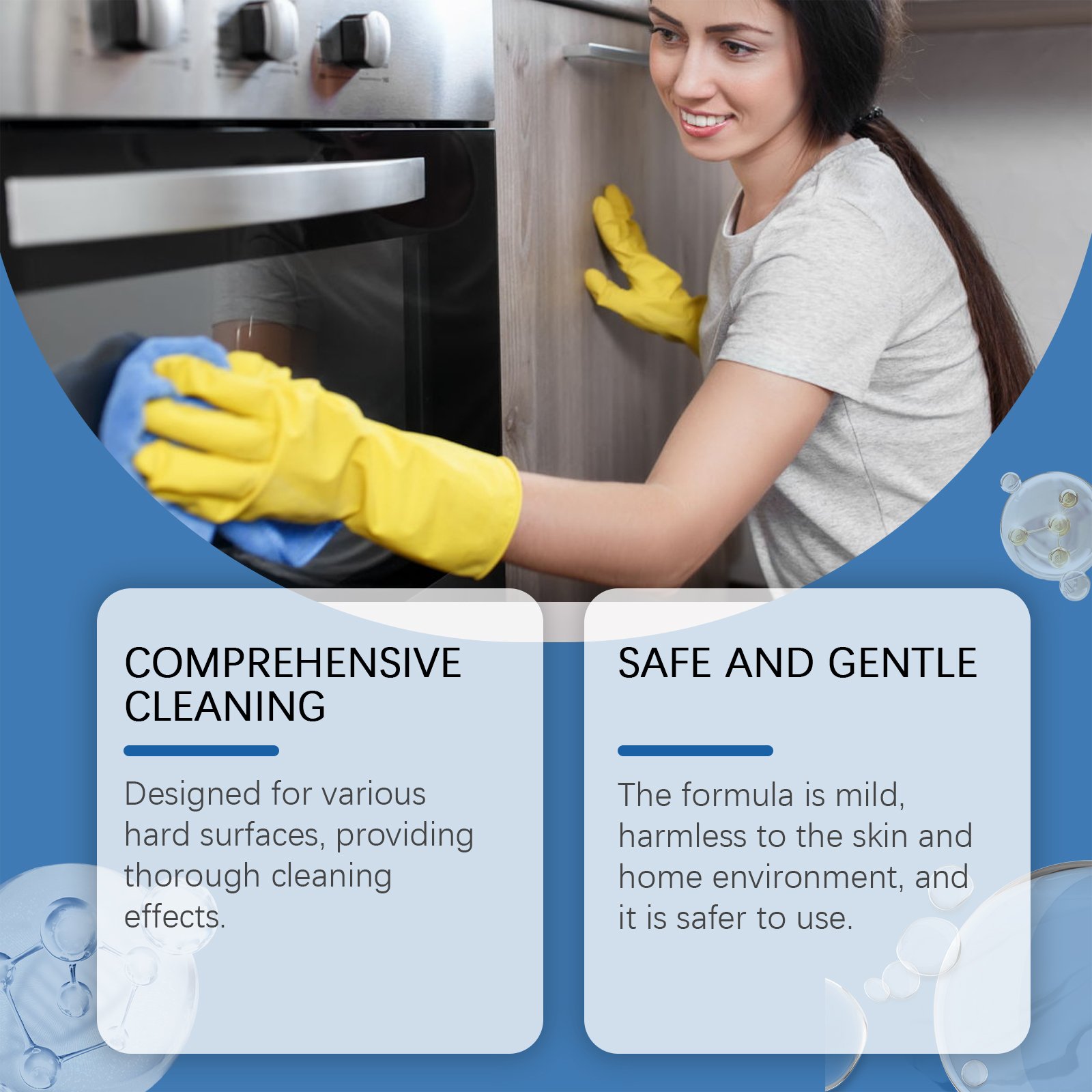 Multifunctional Kitchen Oil Stain Cleaner Gentle Grease Foam Decontamination Multi-Purpose Stove Top Cleaner