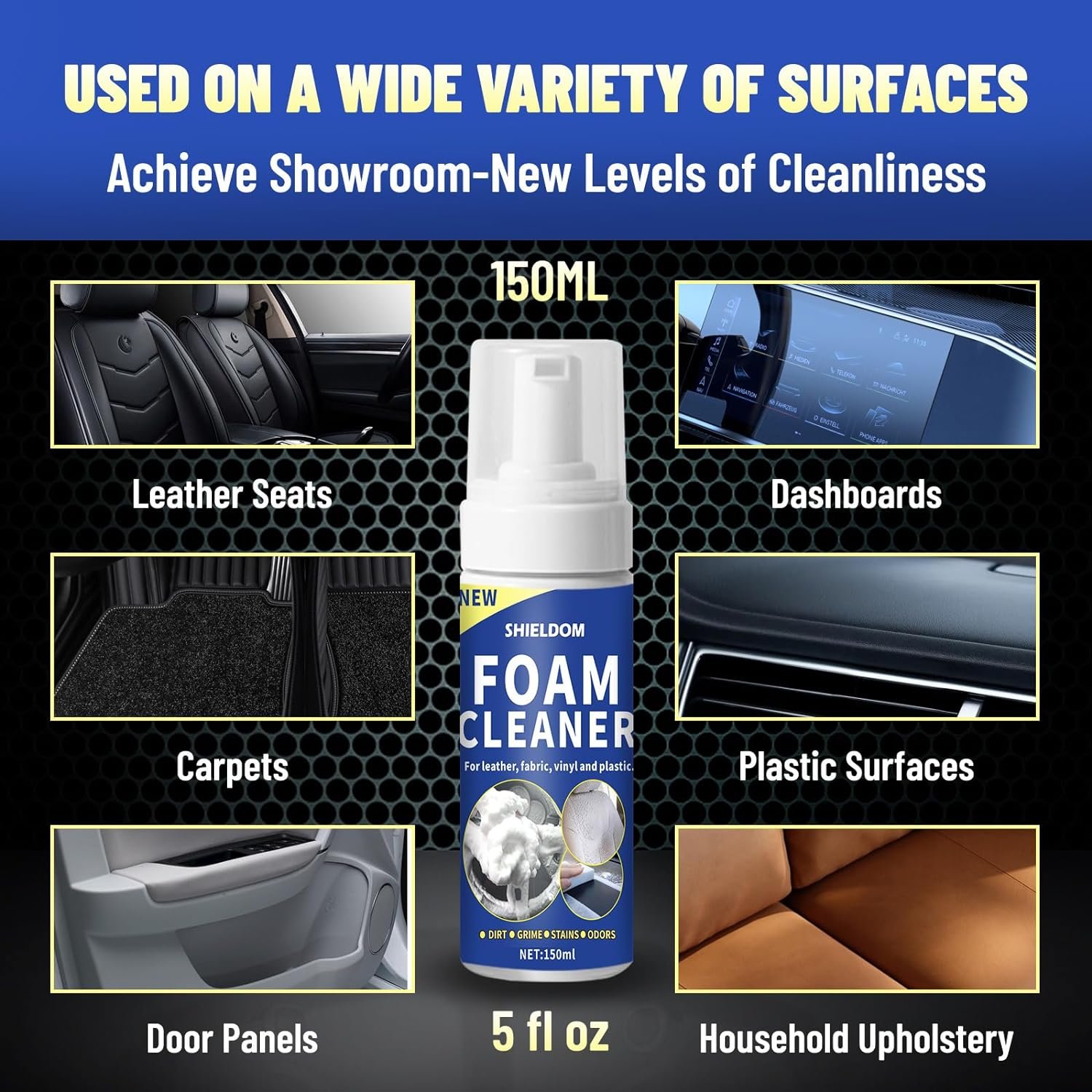 Multifunctional Car Interior Foam Cleaner Cars Seat Cleaner Multi Purpose Foaming Deep Cleaning For Auto And Home Remove Stain