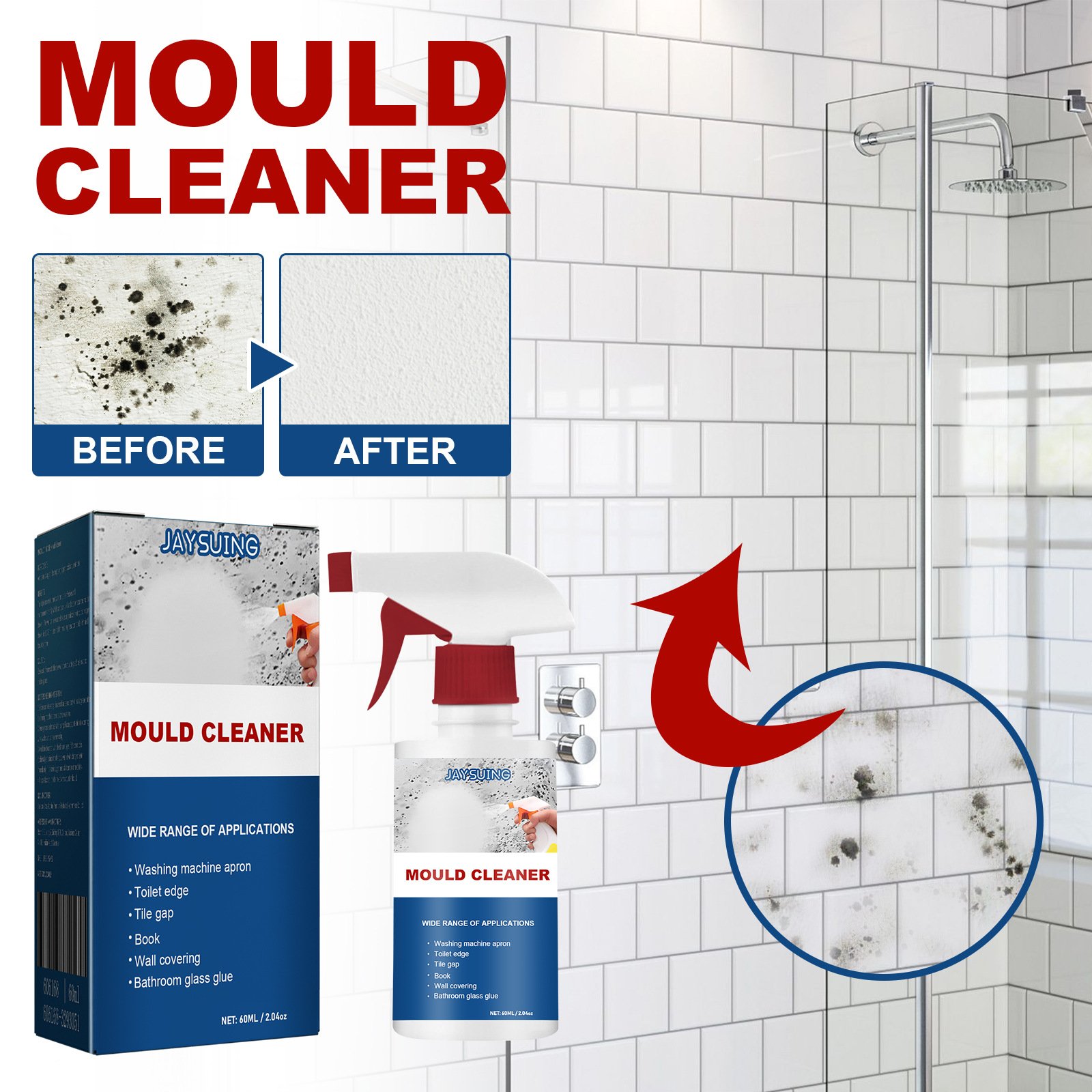 Jaysuing Mildew Removal Spray Ceiling Bathroom Tile Wall Multi Effect Cleaning And Decontaminating Mildew Removal Spray