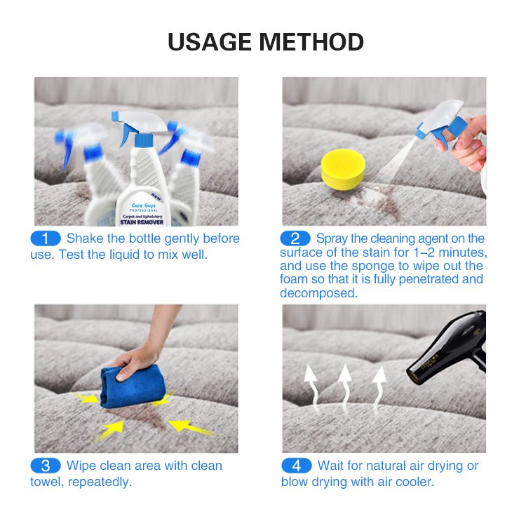 473ml Manufacturer Wholesale Stains Remover Sofa Dry Cleaning Liquid Spray Carpet Spot Cleaner Household Cleaner Spray