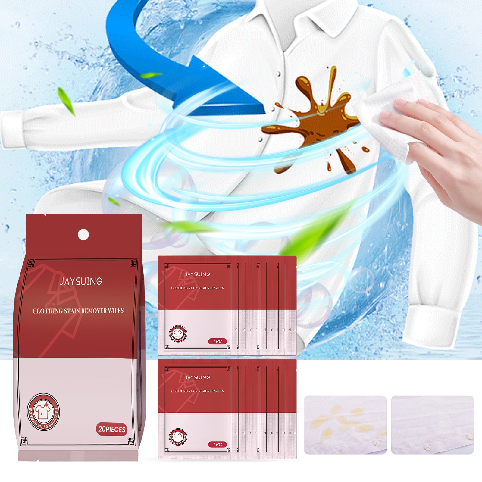 Jaysuing OEM&ODM Clean Oil Stains Portable Clean Stains Eco-friendly Leather Cleaner Wipes
