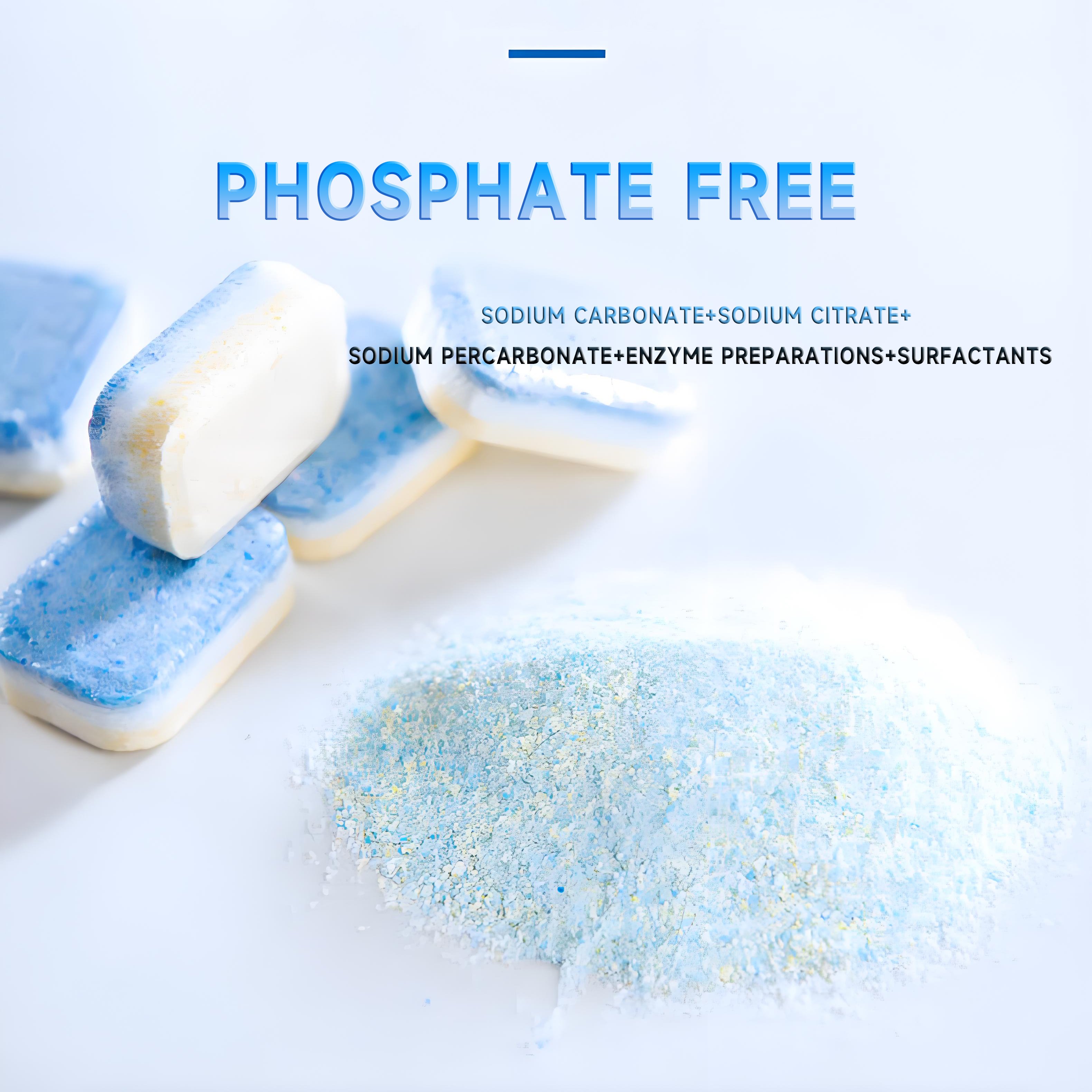 OEM/ODM 85pcs powerful oil stain removal dishwasher detergent Fresh Scent 2-in-1 Rinse Aid dishwasher detergent block