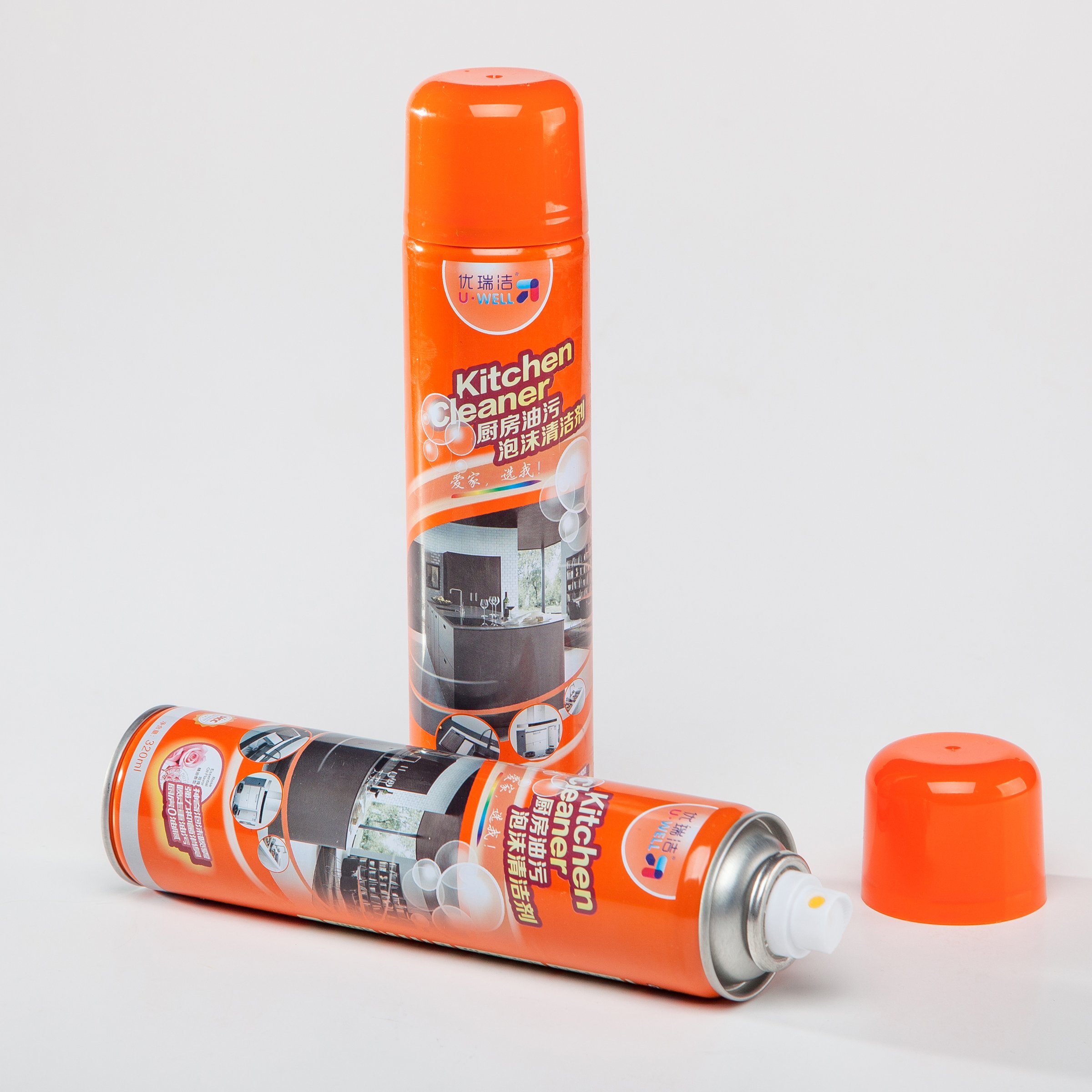 U.WELL Good quality foam cleaning aerosol can spray household cleaning kitchen foam cleaner spray