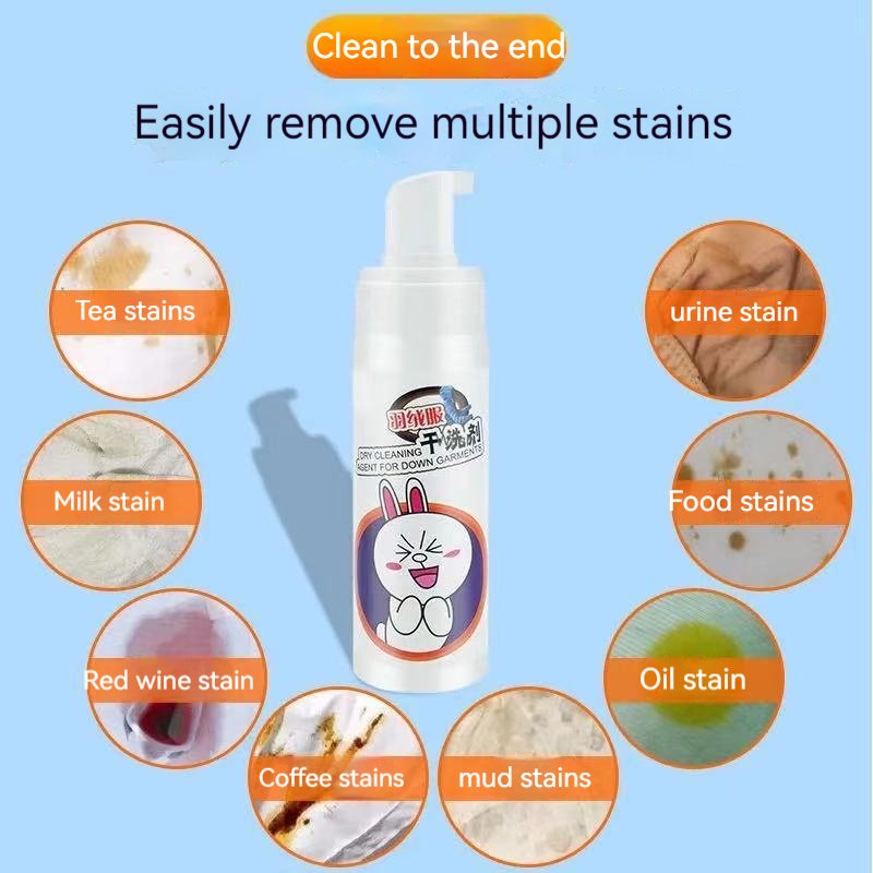 Wash down jacket dry cleaning agent foam oil cleaning agent clothes stain cleaning agent disposable decontamination tool