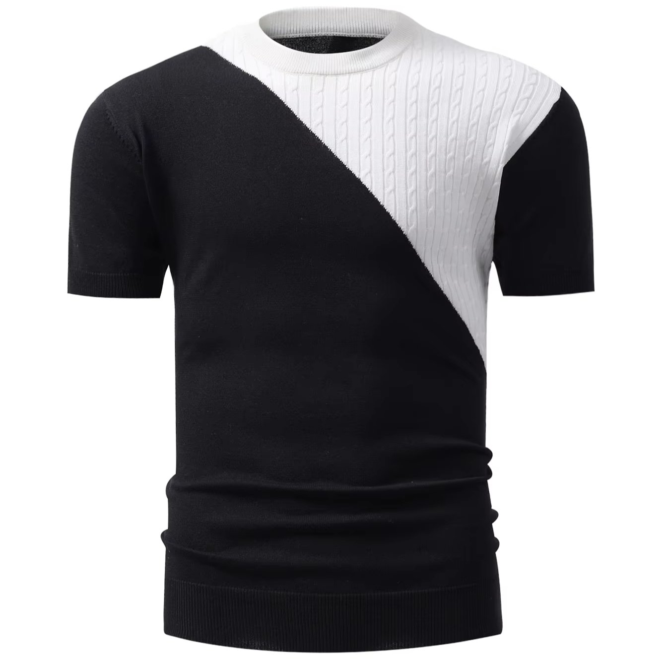 High Quality Summer Round Neck Casual Slim Fit T-Shirt Men's Short Sleeve Breathable Comfortable Cotton Knit Tops