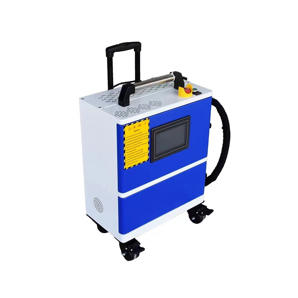 200W Pulsed Laser MOPA Troller Case Portable Laser Cleaning Machine Rust Oxide Layer Oil Stains Removal