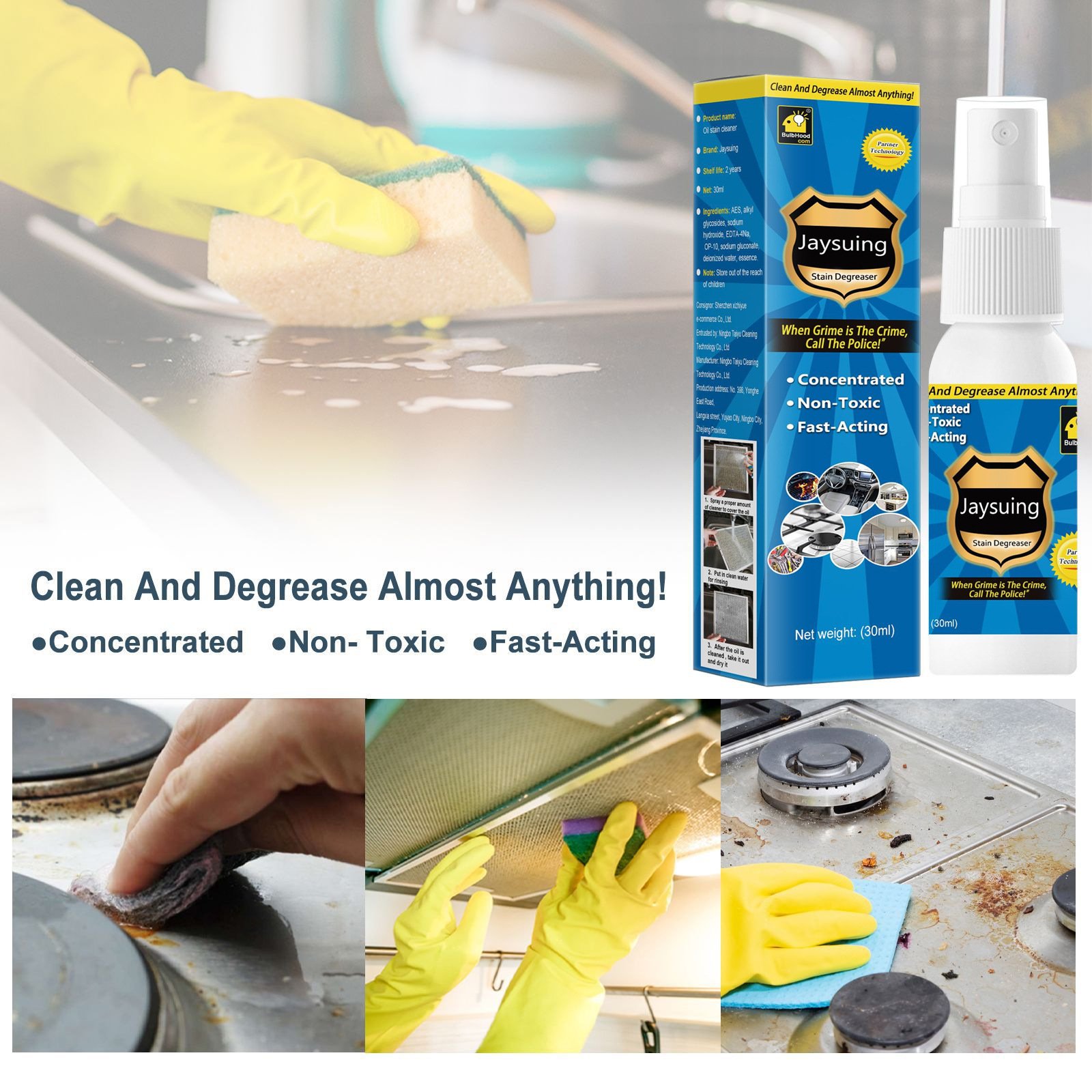 Powerful Heavy Oil Foam Cleaner Stain Remover Multipurpose Kitchen Grills Ovens Dirt Oil Cleaning Bubble Spray Foam Washing Tool
