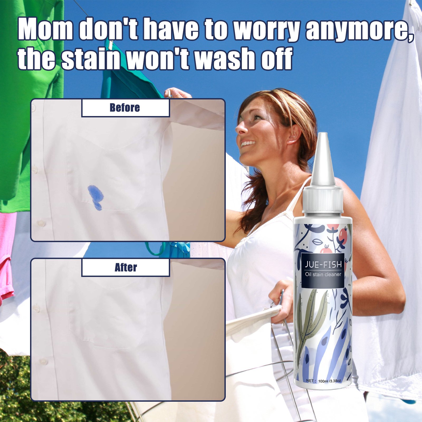 Jue-fish Liquid Detergent Clothes Stain Remove Clothes Detergent Spray Fragrance Detergent For White Clothes