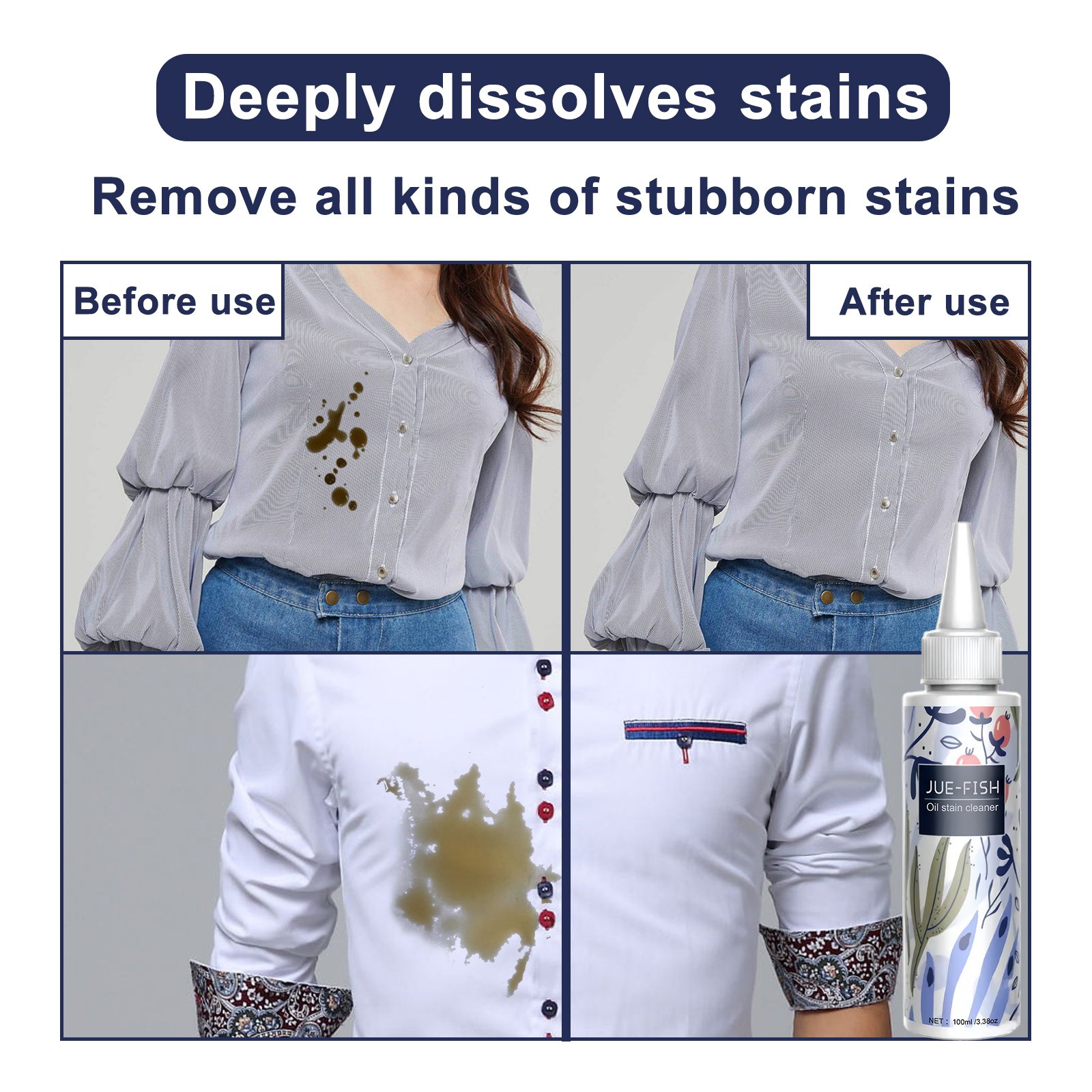 Jue-fish Liquid Detergent Clothes Stain Remove Clothes Detergent Spray Fragrance Detergent For White Clothes