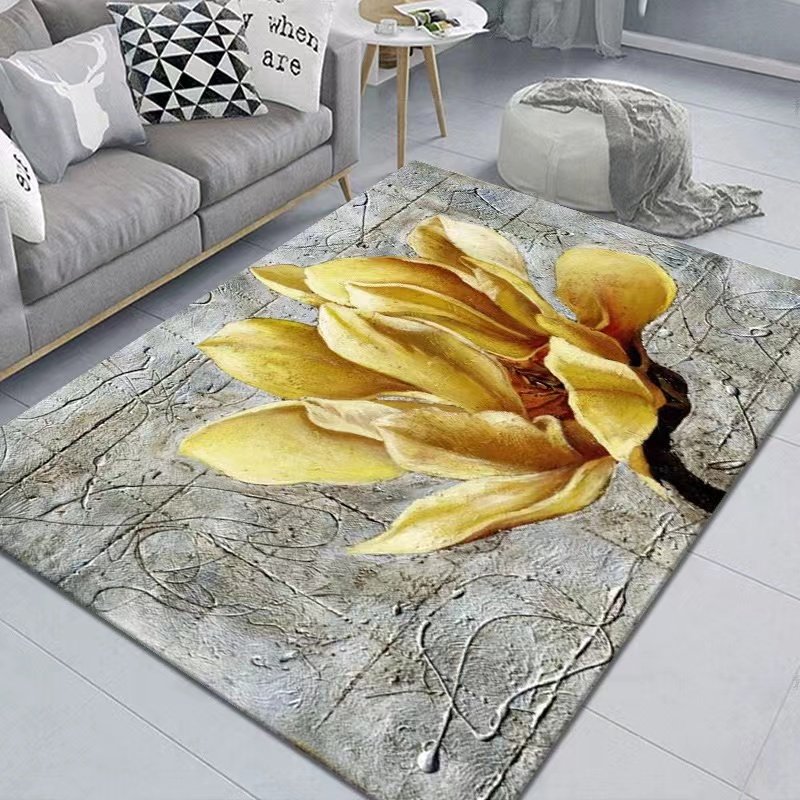 beautiful wholesale large size art modern marble cowhide soft patchwork gold fur area rug for living rooms