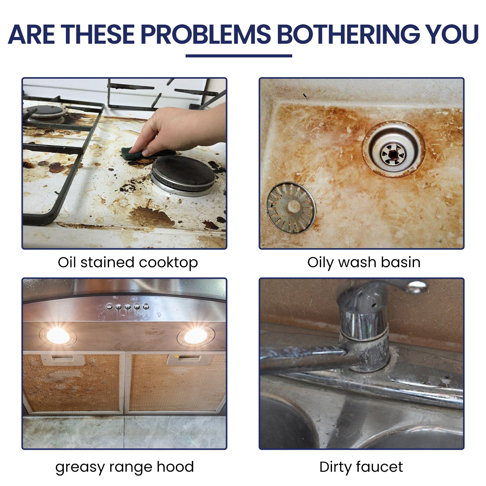 Hood Gas Cooker Pot Sink Surfaces Cleaning Cooking heavy oil stain kitchen grease cleaners powder