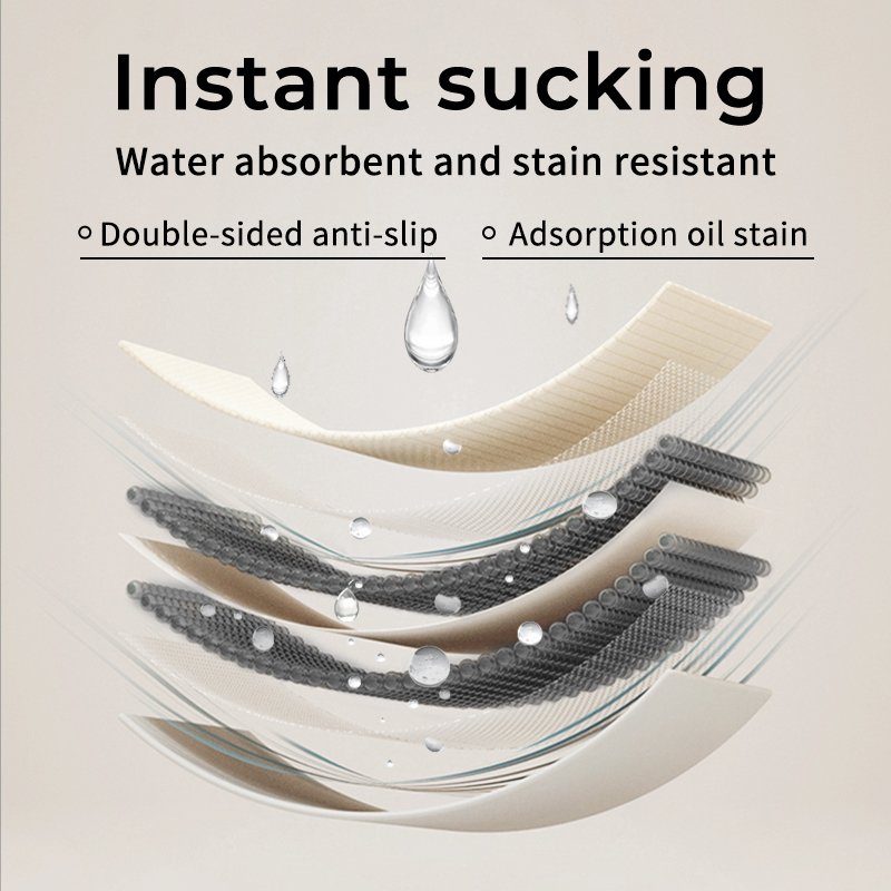Linen Water oil absorbable quick drying leave-in washable Wear resistance Cushioned non slip Non-Slip Kitchen standing mat