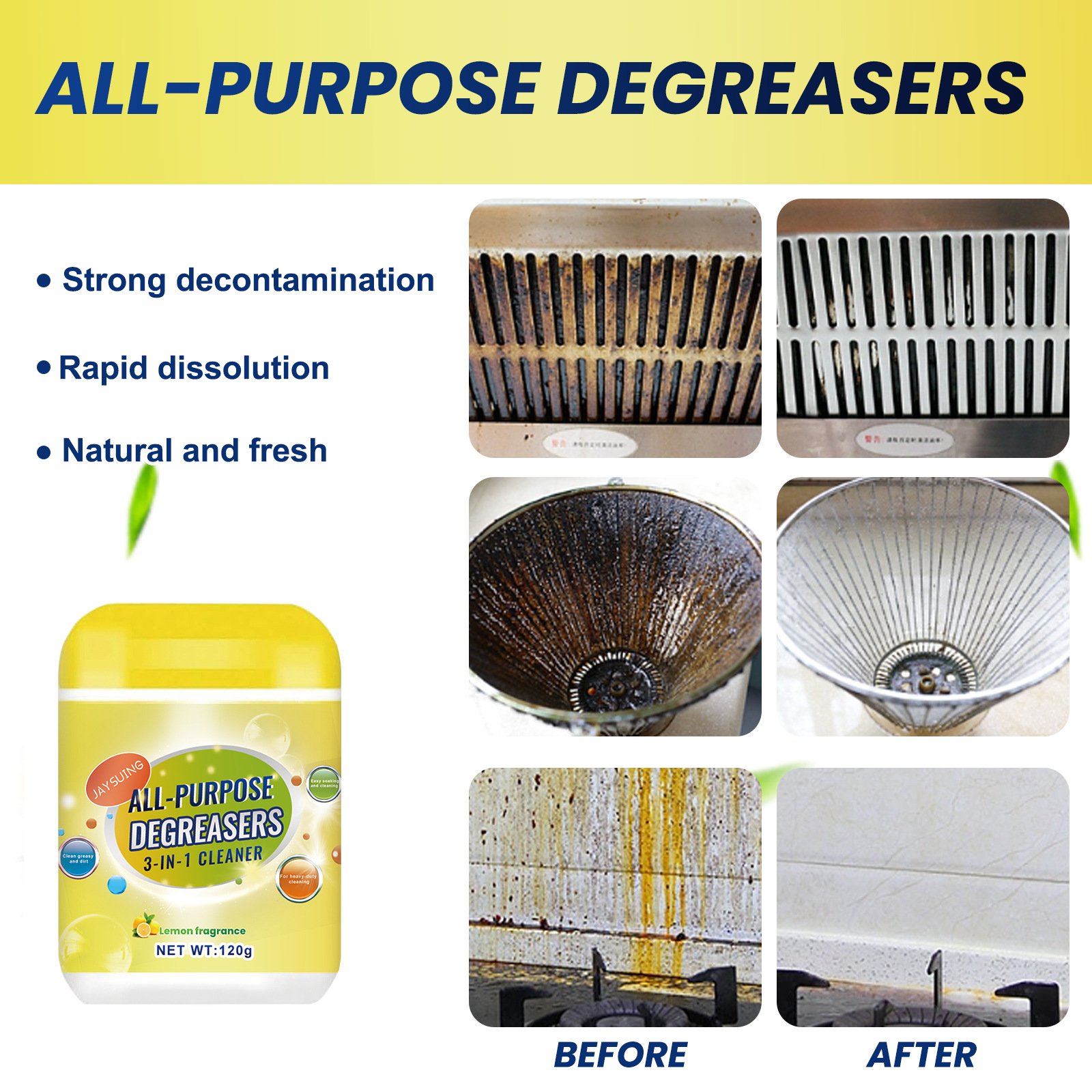Wholesale Private Label 260G All-Purpose 3 In 1 Cleaner Heavy Oil Stain Remover Kitchen Cleanser