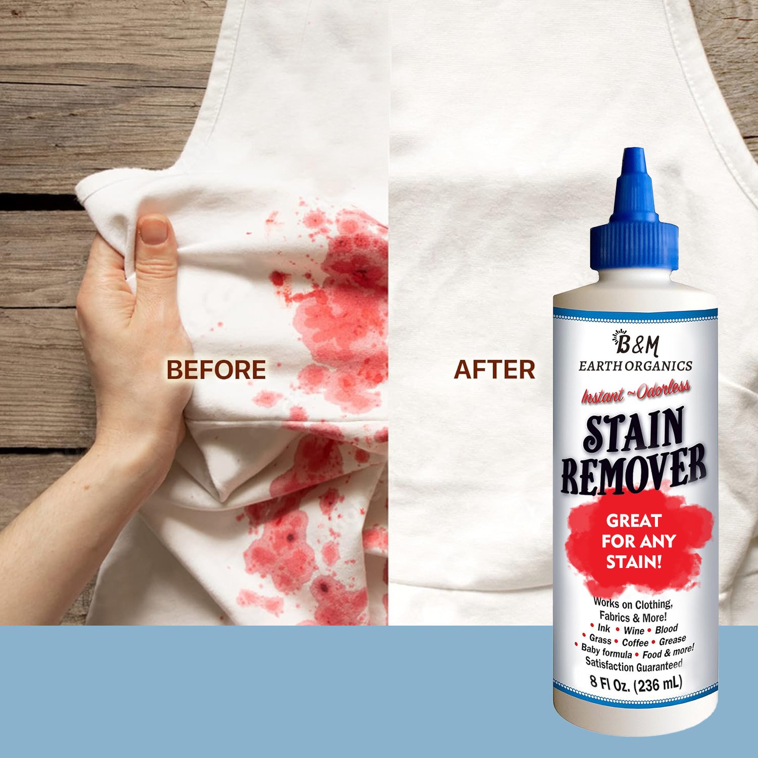 Instant Stain Removal on Laundry Clothing Fabric Ink Grease Blood Grass Spot Cleaner Odor Free Detergent Booster