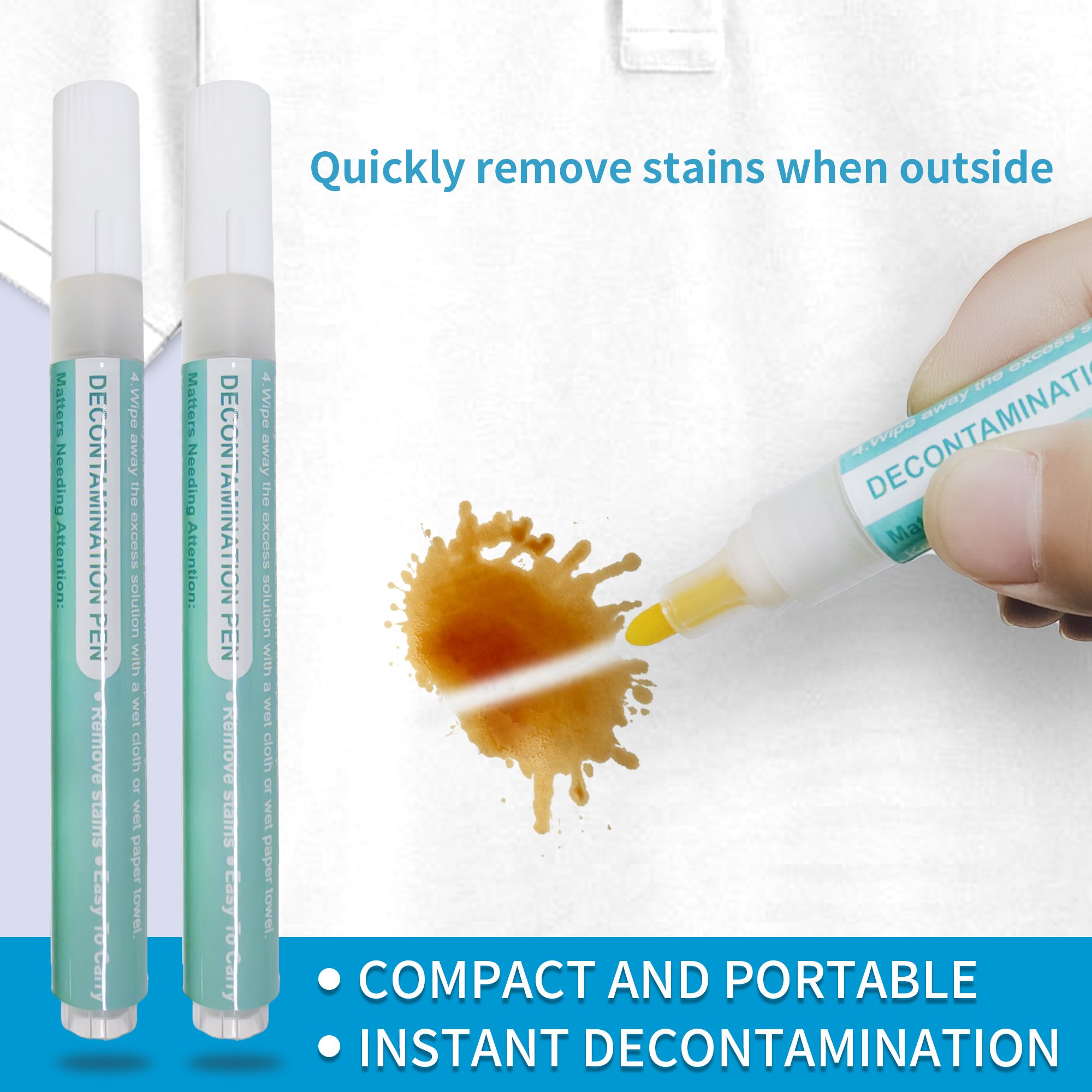 Clothes Stain Removal Rolling Pen Oil Stain Cleaning Portable Cleaning Products Decontamination Pen Detergent For Clothing 10ml
