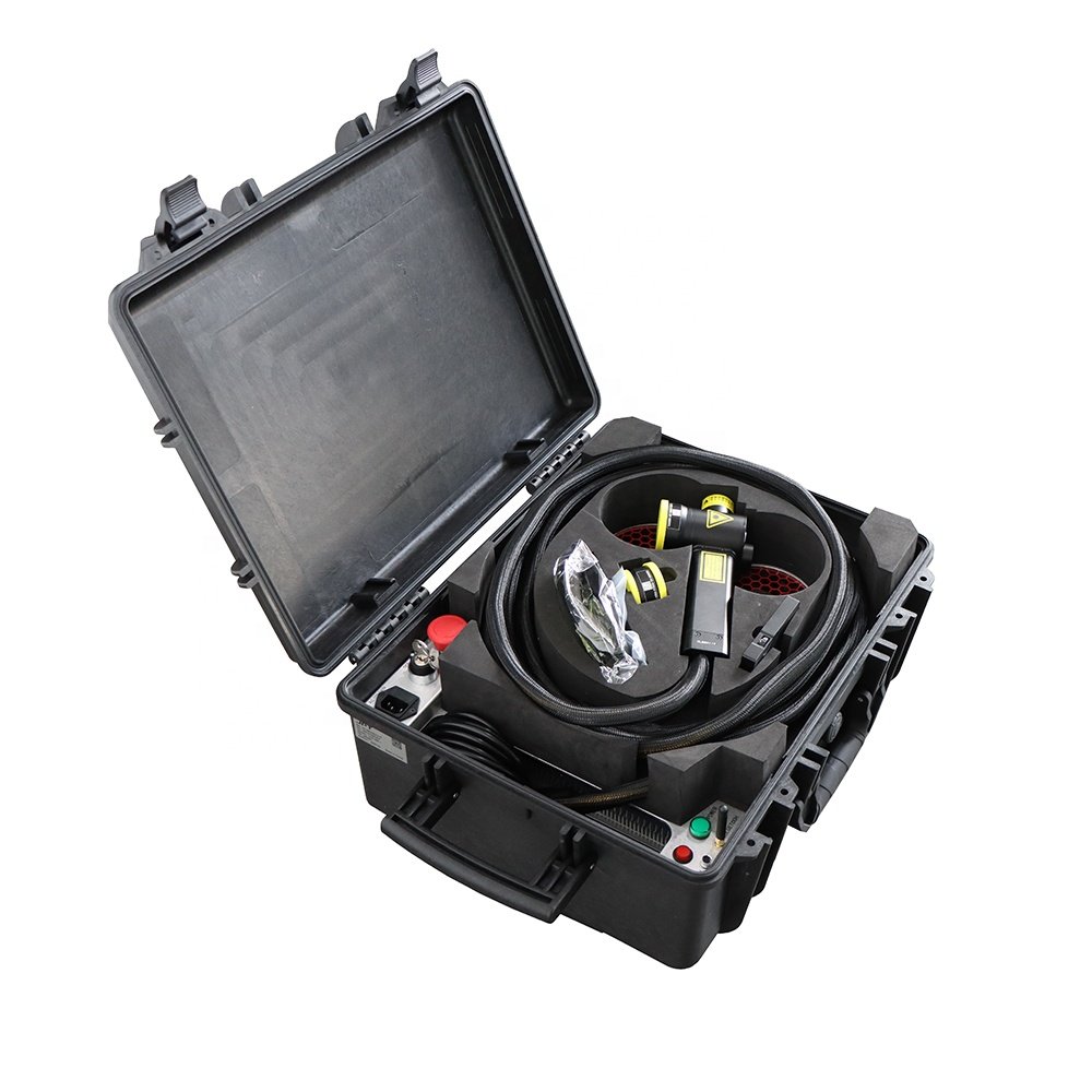 200W Portable trolley case design laser cleaning machine for rust stains oil and paint coating cleaning