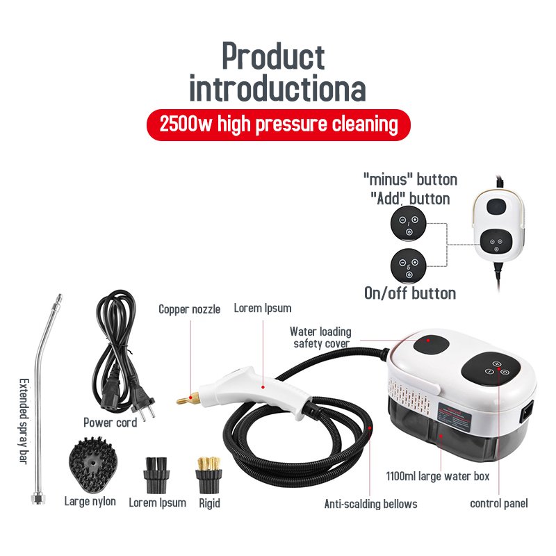Powerful 110V 220V Car Steam Cleaner for High Temperature Deep Cleaning of Oil Stains on Kitchen Hoods and Home Appliances 3 Bar