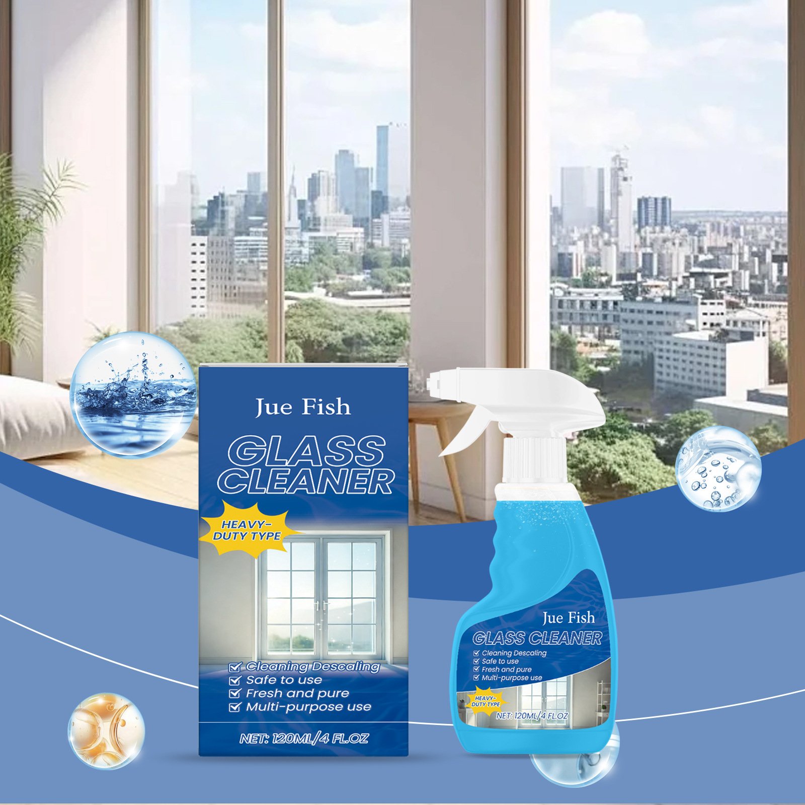 Best selling mild and safe to use cleaning agent for removing oil stains clear vision multi-purpose household glass cleaner