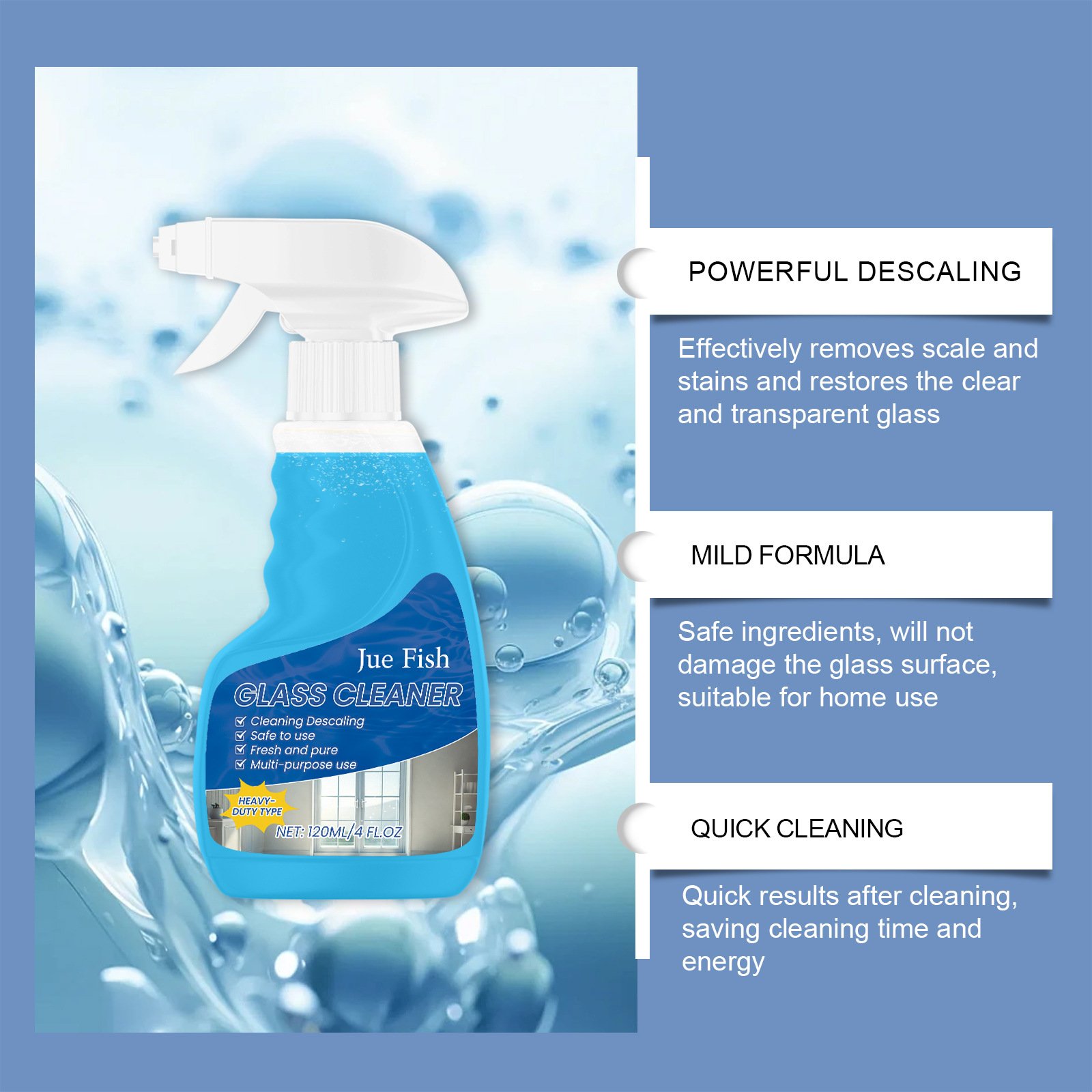 Best selling mild and safe to use cleaning agent for removing oil stains clear vision multi-purpose household glass cleaner