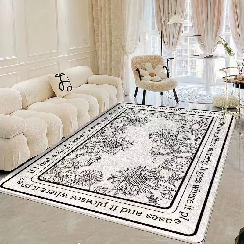 Modern New Customized Design Crystal Velvet Carpet area rug Chinese Non Slip Digital Printing Living Room