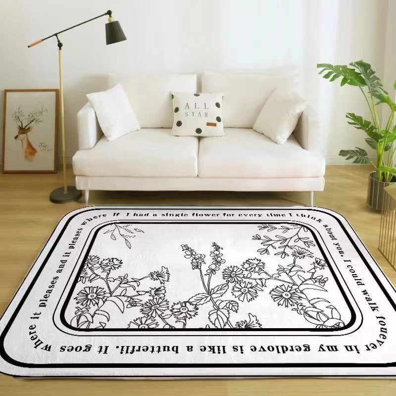 Modern New Customized Design Crystal Velvet Carpet area rug Chinese Non Slip Digital Printing Living Room