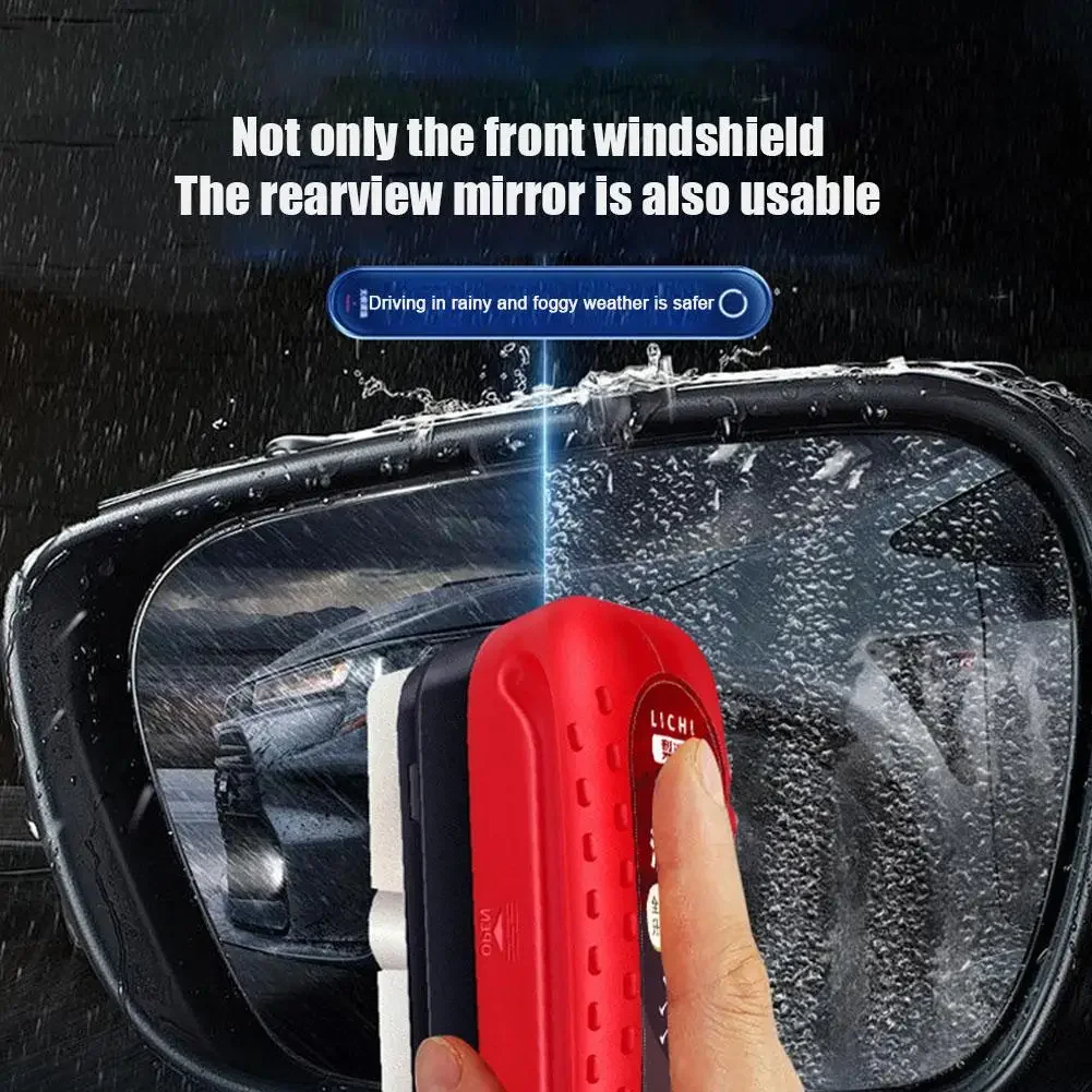 Automotive Oil Film Cleaning Brush Glass Oil Film Cleaner with Reusable Foam Sprayer