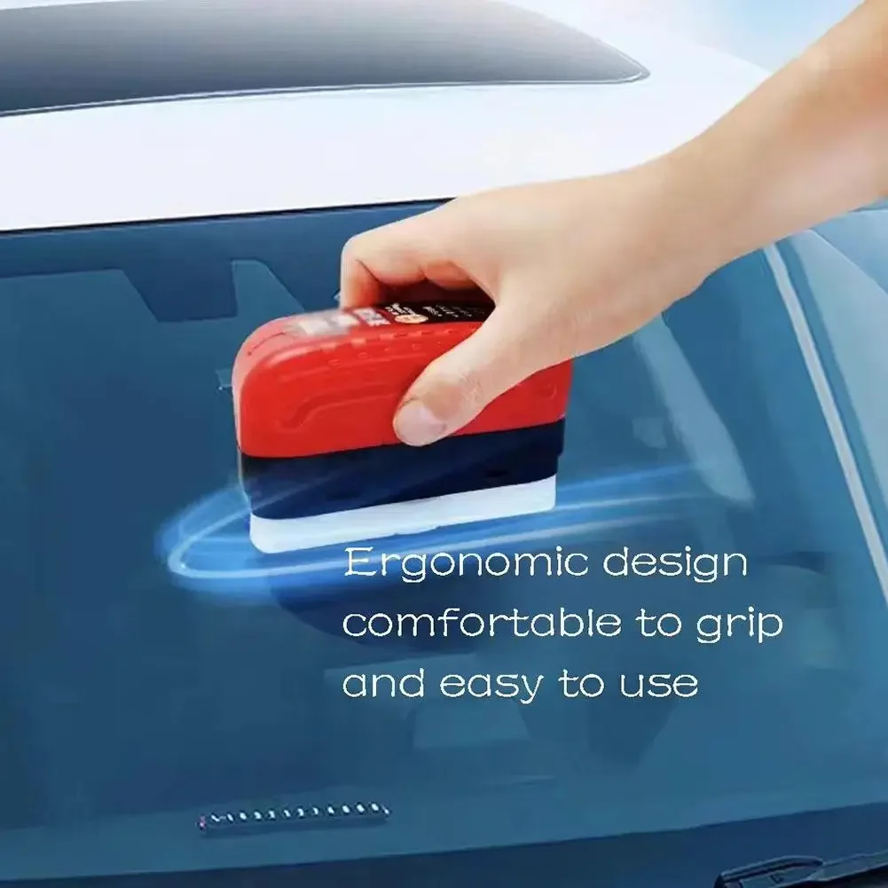 Automotive Oil Film Cleaning Brush Glass Oil Film Cleaner with Reusable Foam Sprayer