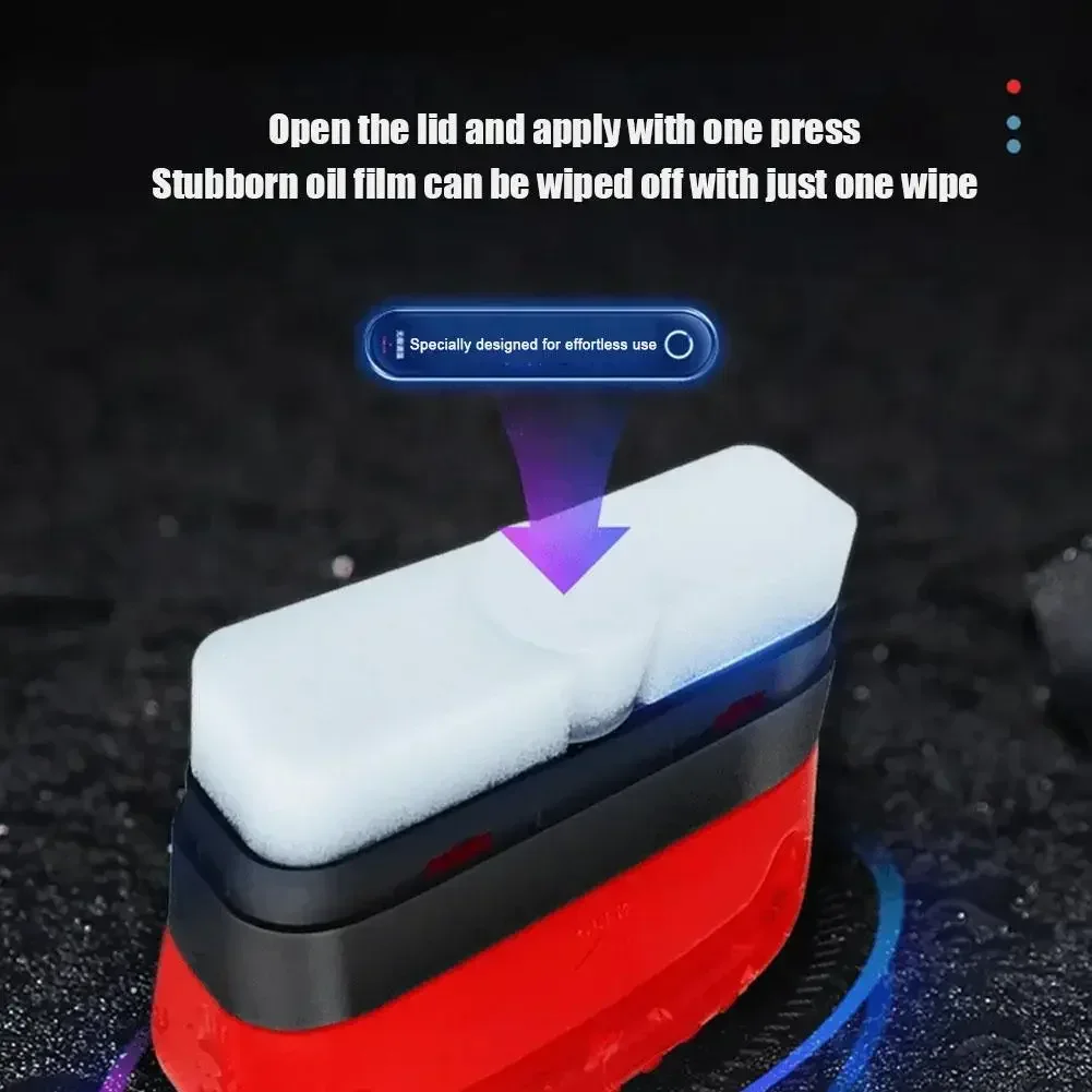 Automotive Oil Film Cleaning Brush Glass Oil Film Cleaner with Reusable Foam Sprayer
